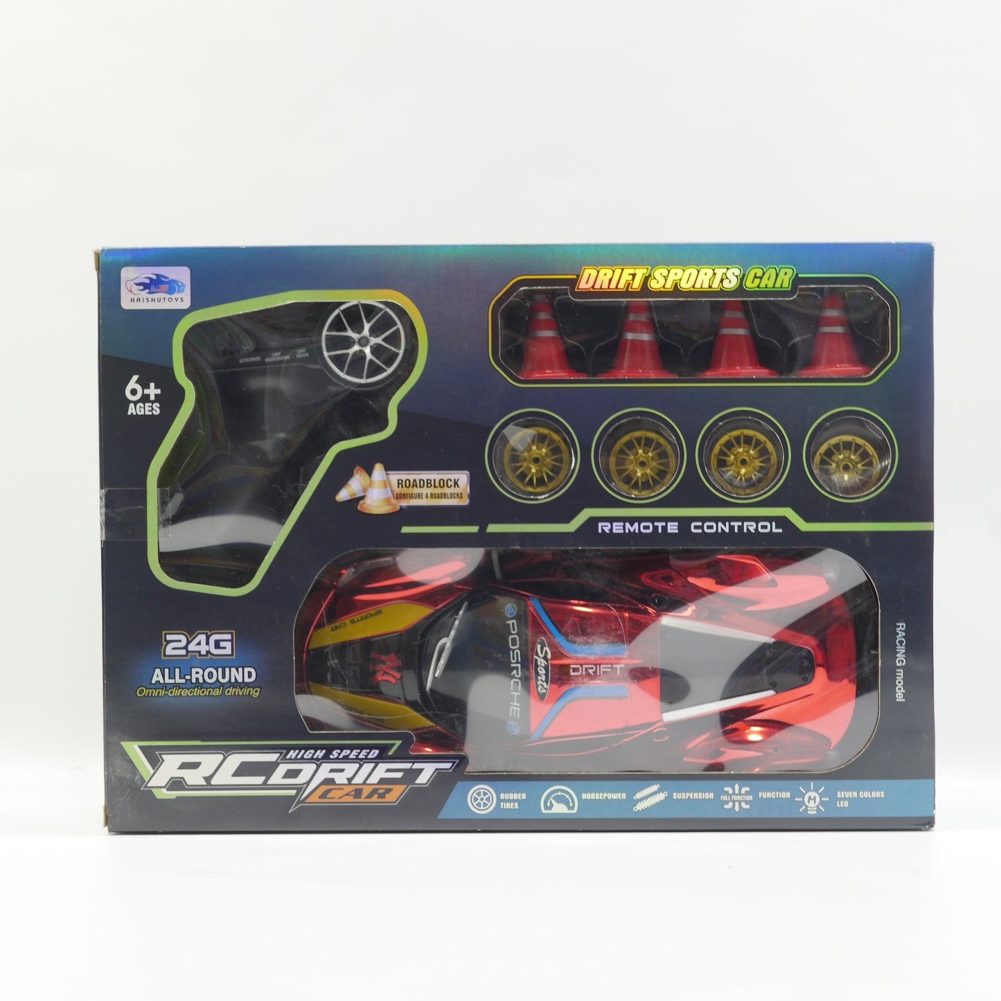 2.4GHz Remote Control Drift Sports Car with USB Charging - Ages 6+