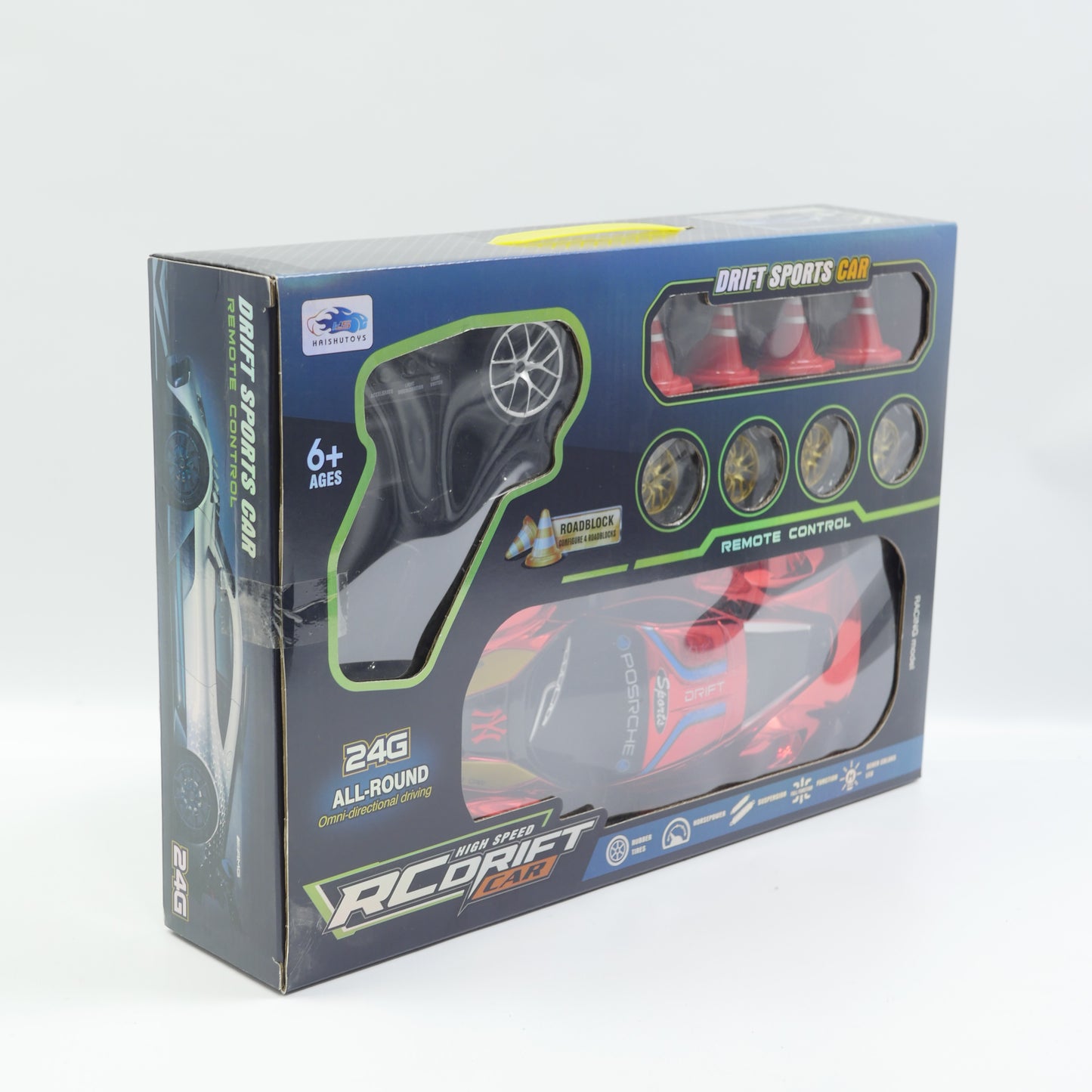 2.4GHz Remote Control Drift Sports Car with USB Charging - Ages 6+