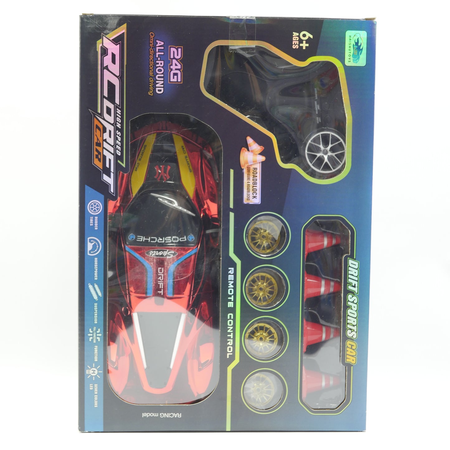 2.4GHz Remote Control Drift Sports Car with USB Charging - Ages 6+