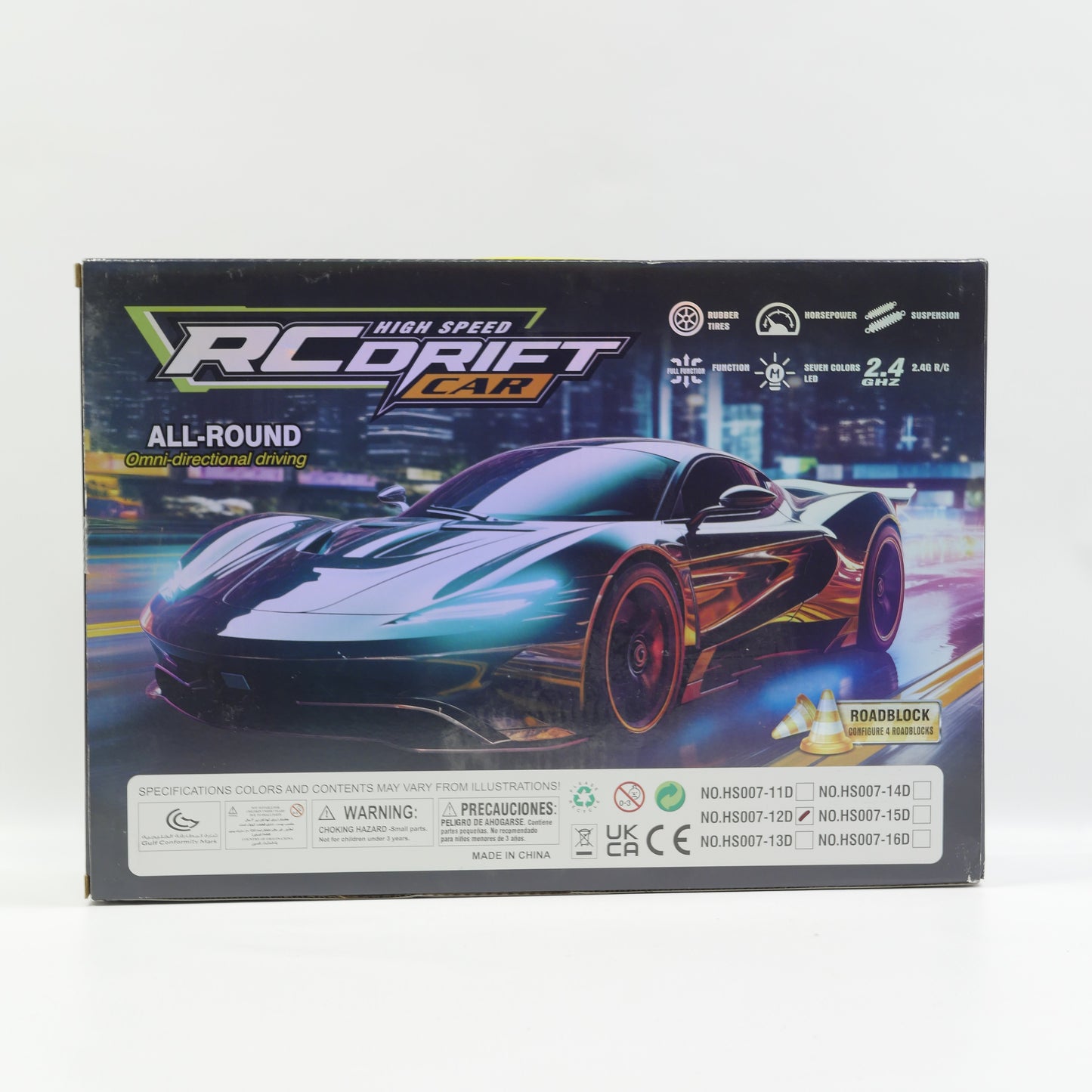 2.4GHz Remote Control Drift Sports Car with USB Charging - Ages 6+