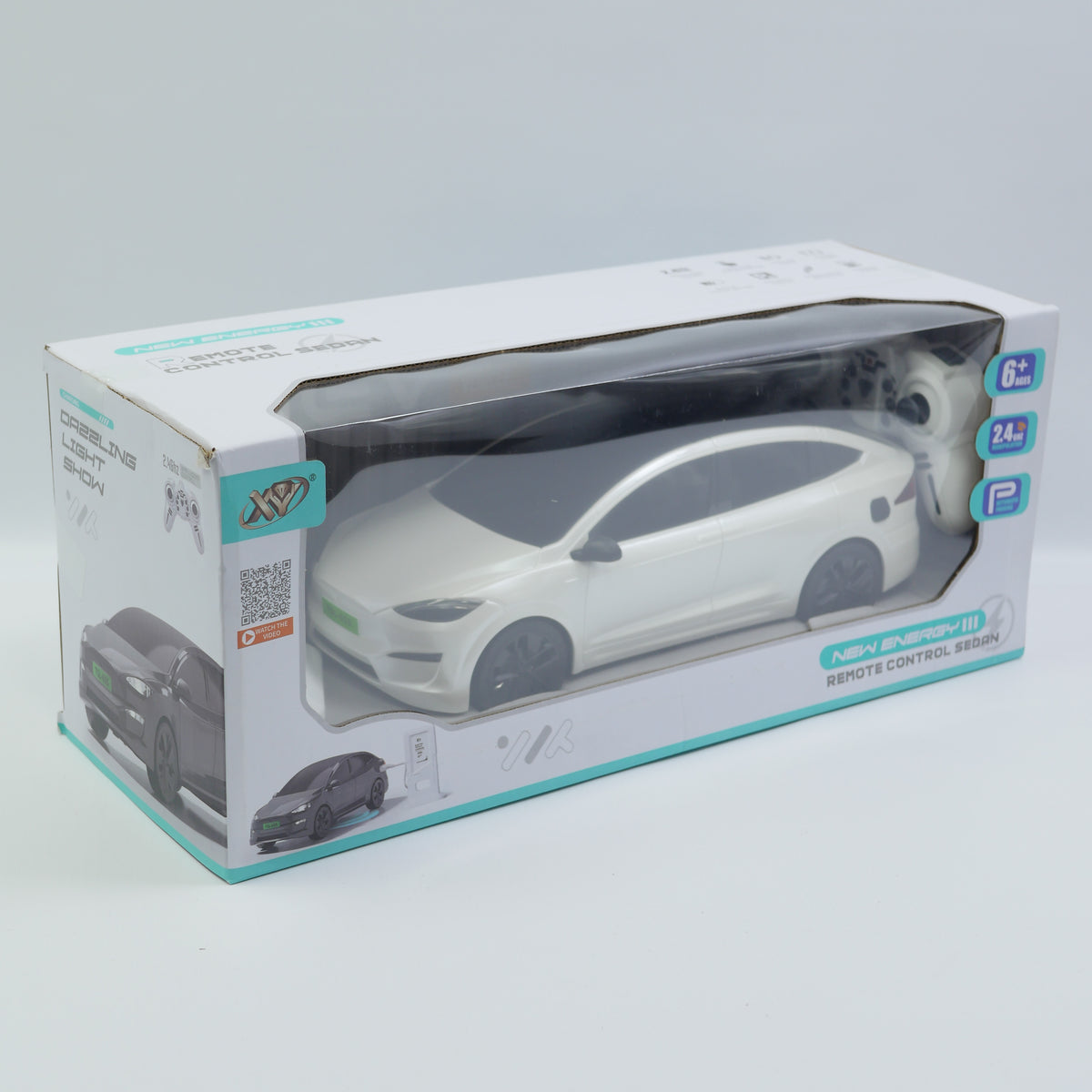 2.4GHz Remote Control Electric Sedan with USB Charging - White - Ages 6+