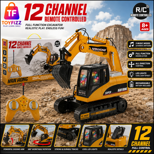 2.4GHz Remote Control Excavator Truck with USB Charging - Ages 8+