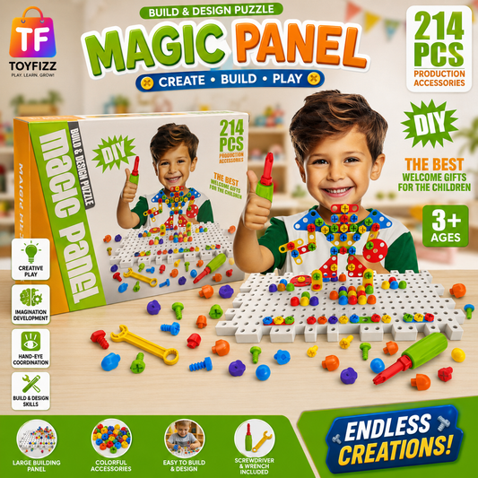 214 Piece Creative Building Panel Set - Yellow - Ages 3+