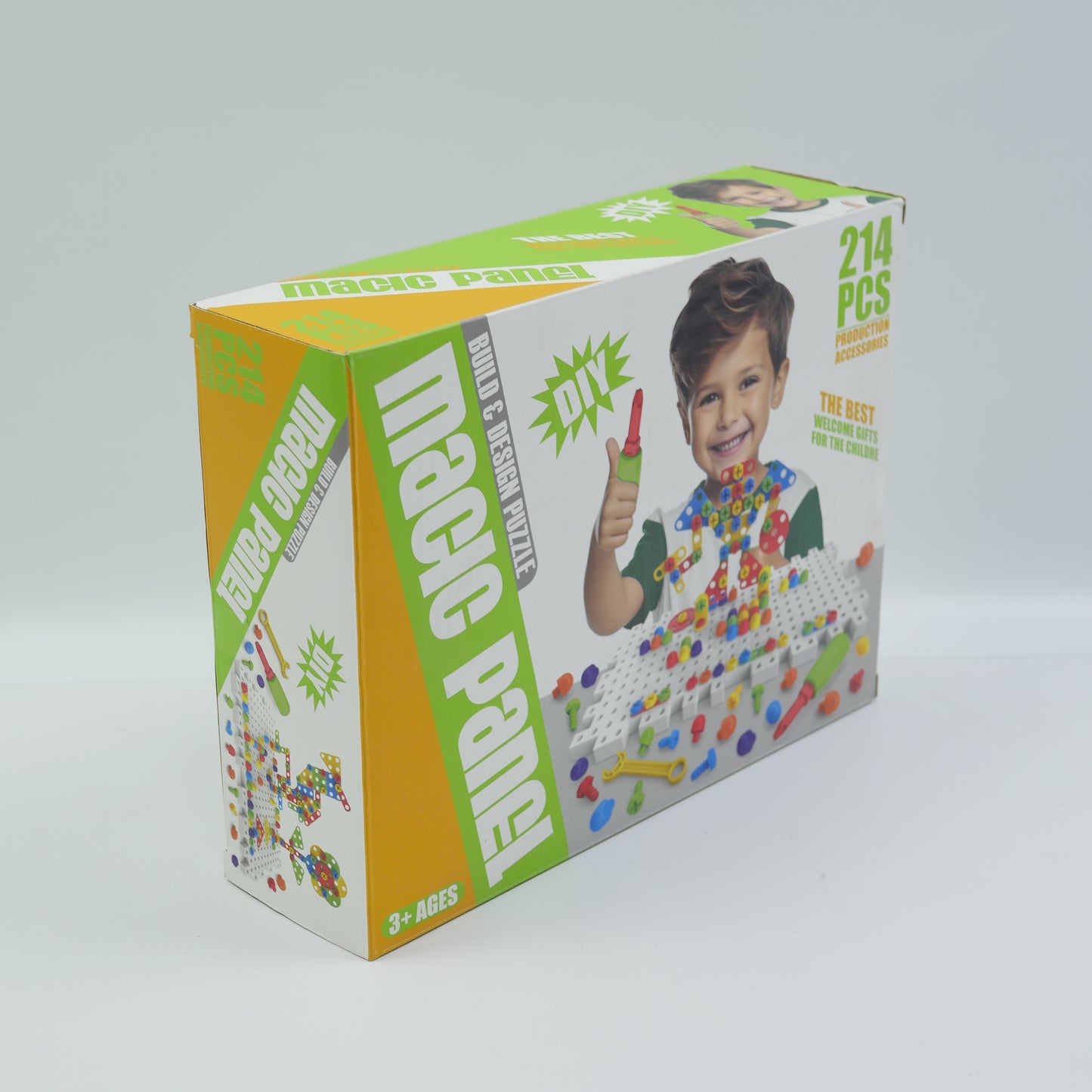 214 Piece Creative Building Panel Set - Yellow - Ages 3+