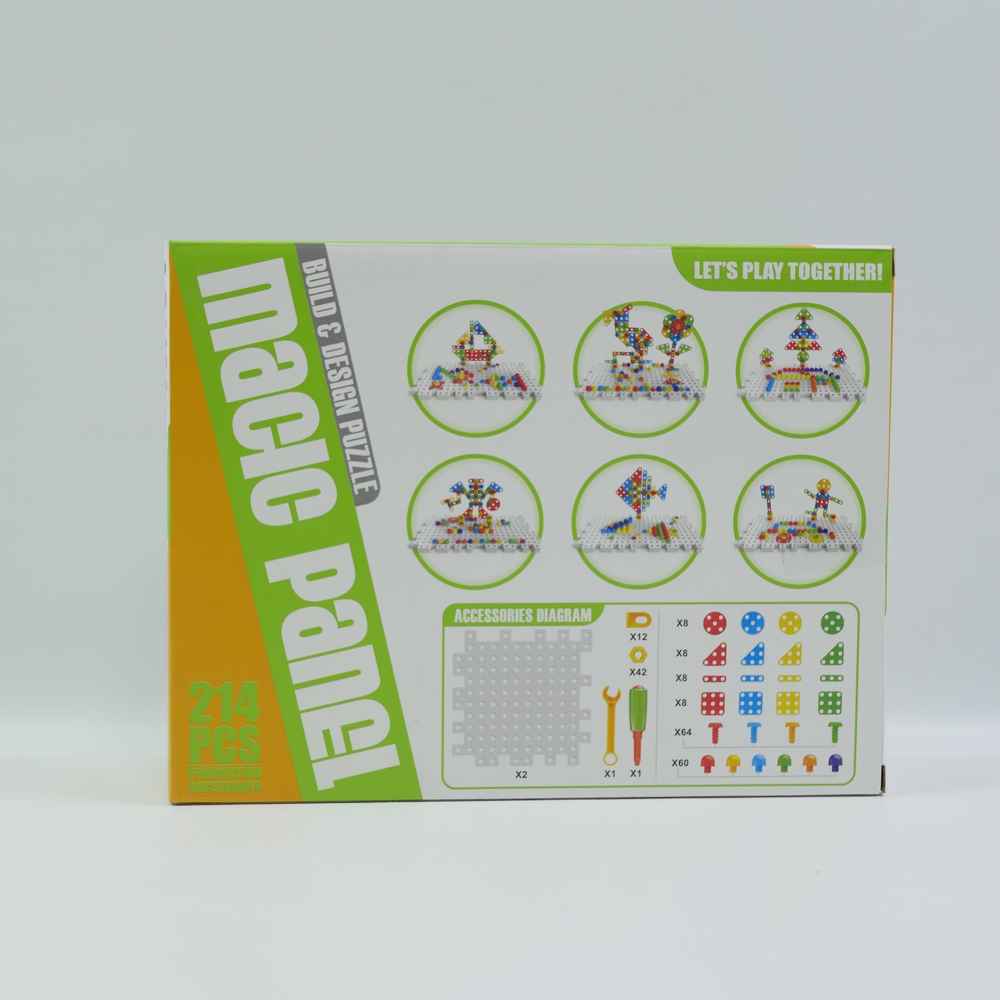 214 Piece Creative Building Panel Set - Yellow - Ages 3+