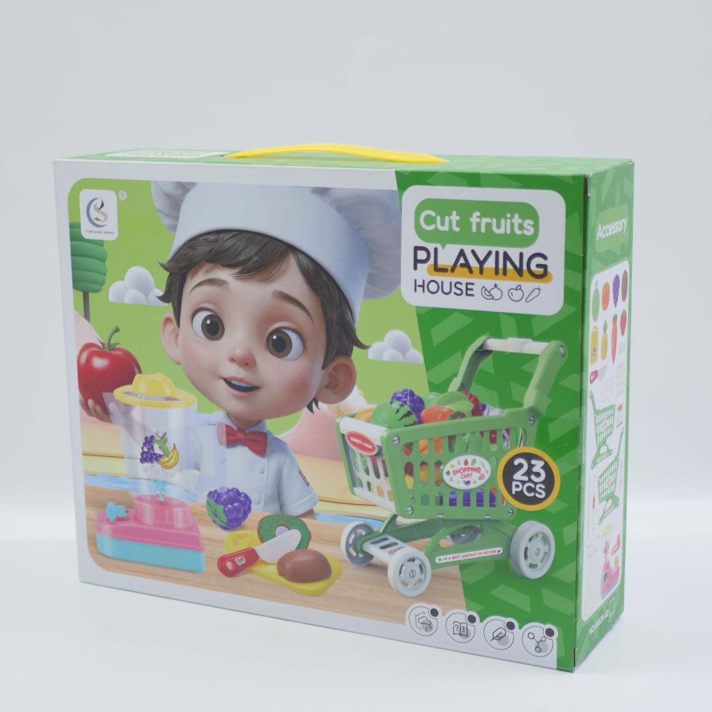 23 Piece Fruit Cutting Cart Pretend Play Set