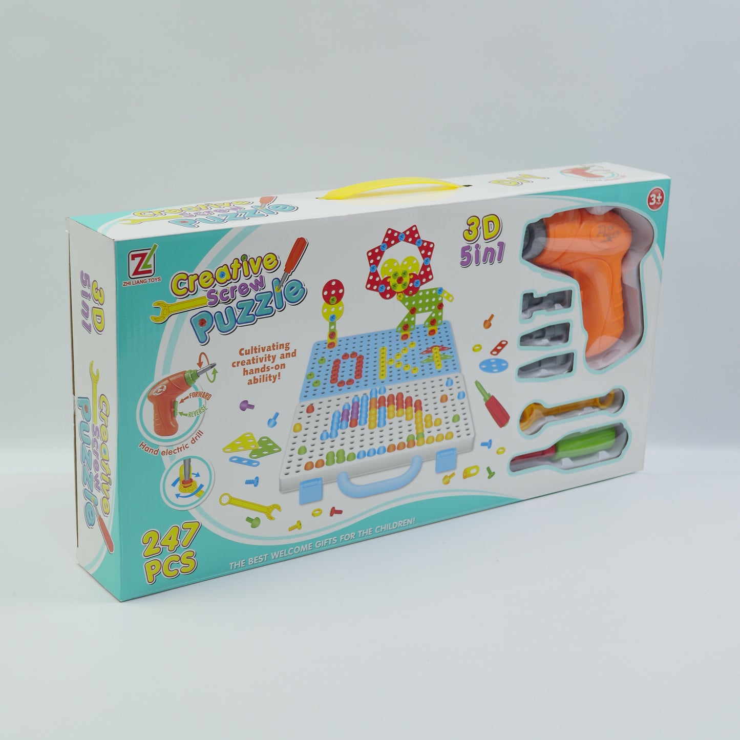 247 Piece 3-in-1 Creative Building Tool Set - Ages 3+