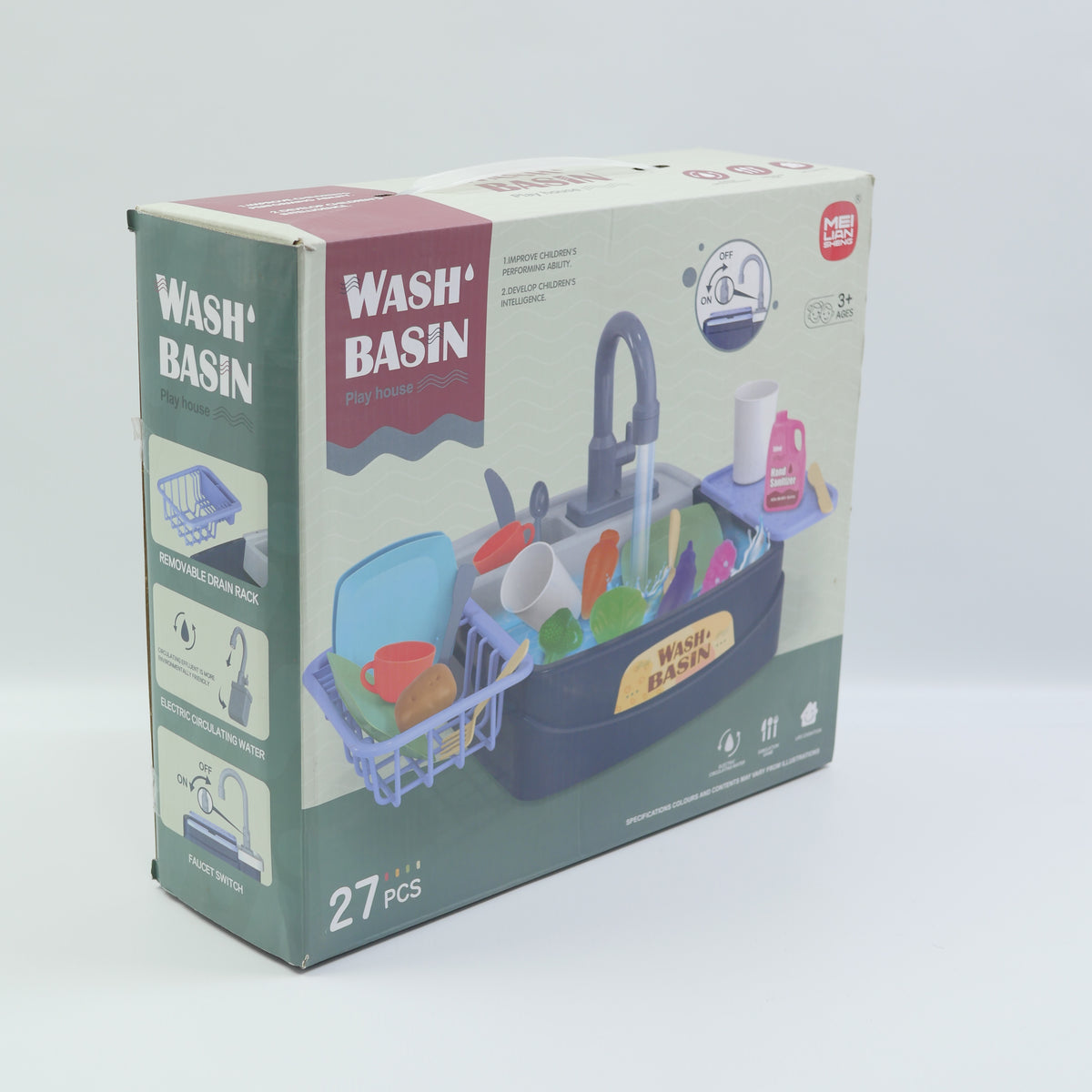 27 Piece Pretend Play Dishwashing Basin Set - Ages 3+