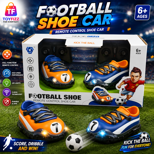 2 Piece 2.4GHz Remote Control Football Shoe Car Set - Ages 6+