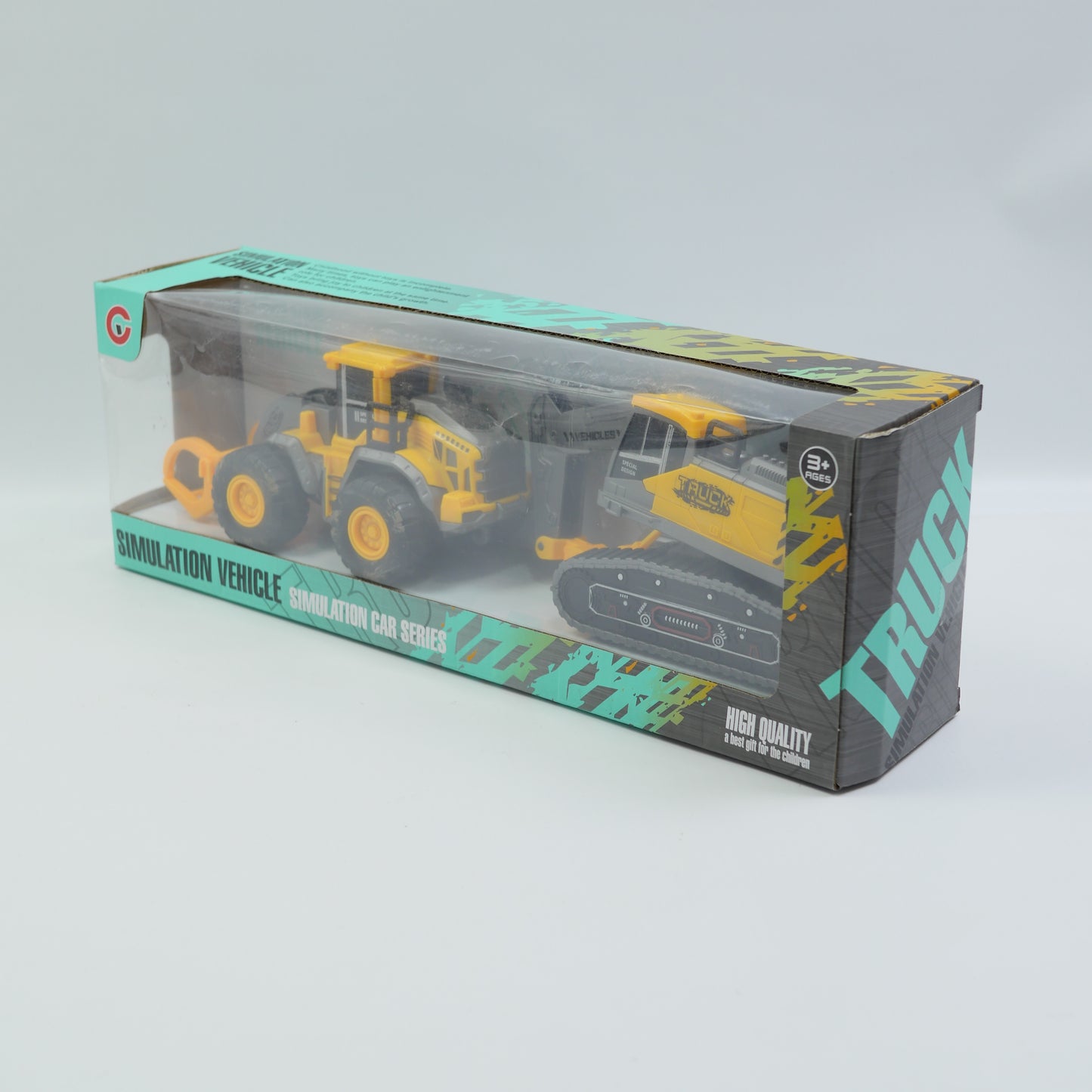 2 Piece Friction-Powered Construction Truck Set - Ages 3+