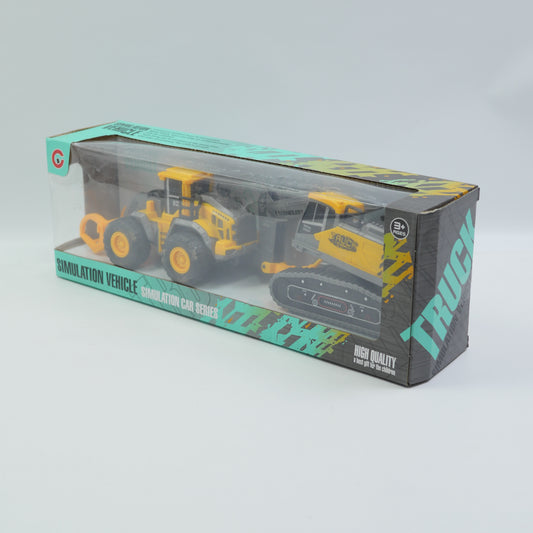 2 Piece Friction-Powered Construction Truck Set - Ages 3+