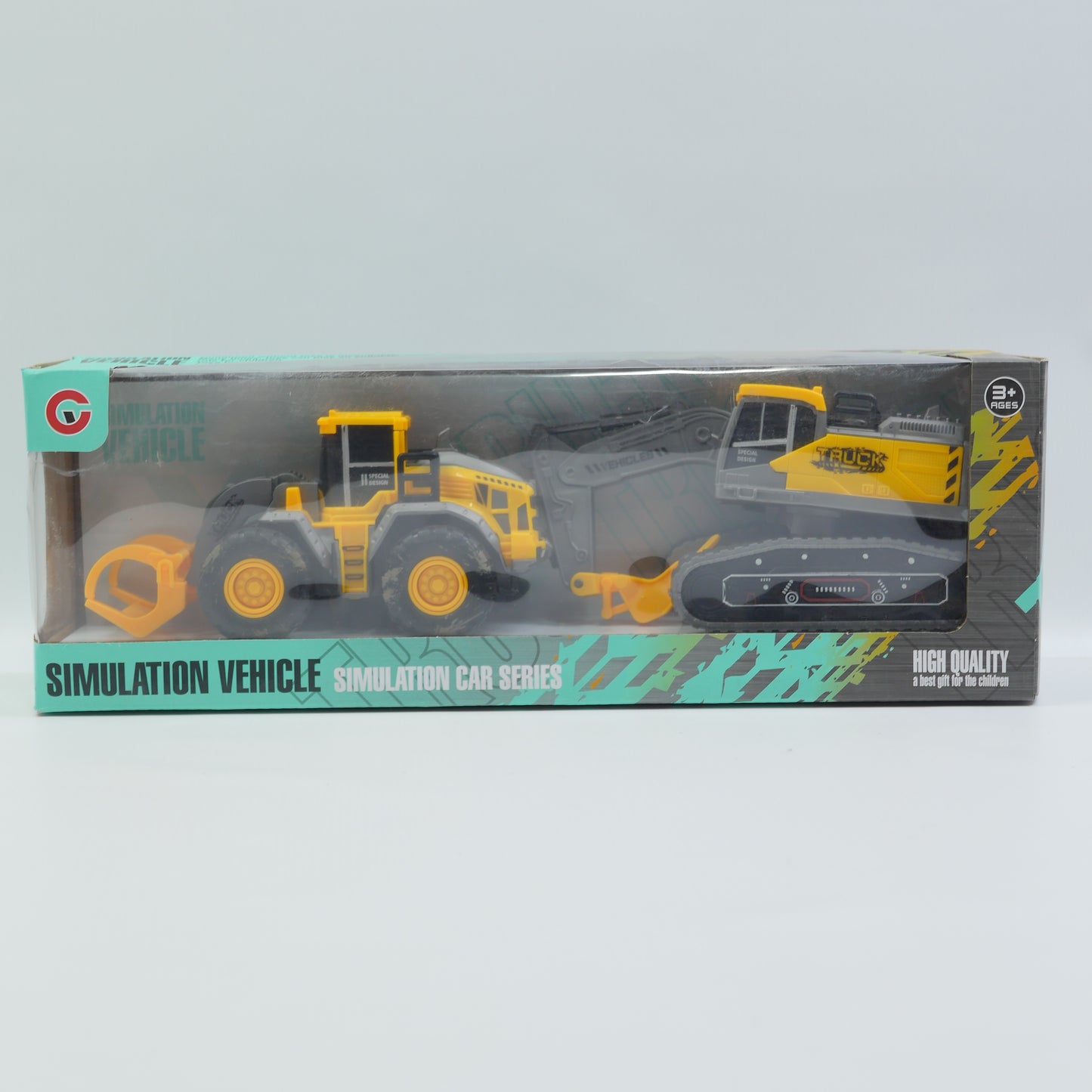 2 Piece Friction-Powered Construction Truck Set - Ages 3+