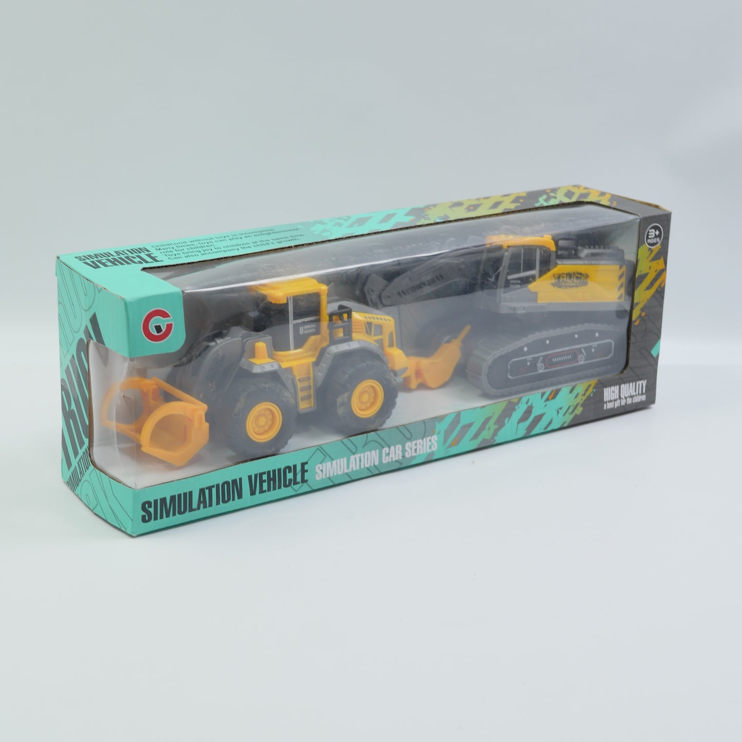 2 Piece Friction-Powered Construction Truck Set - Ages 3+