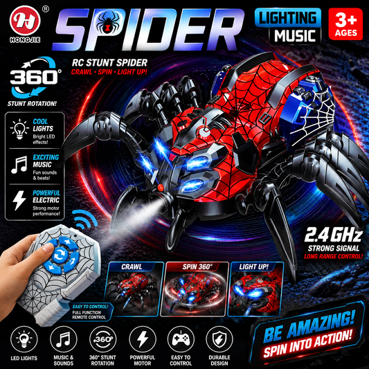 360-Degree Musical Remote Control Spider - Ages 3+
