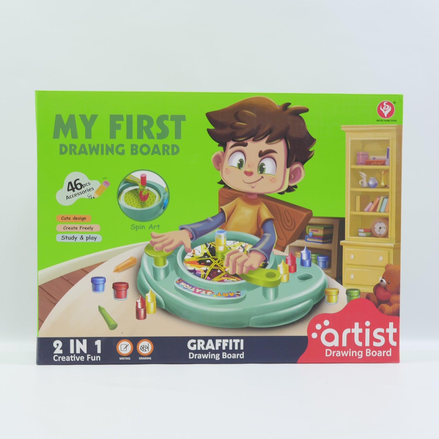 46 Piece 2-in-1 Educational Drawing Board Set for Kids