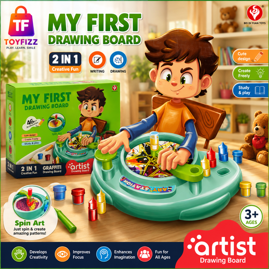 46 Piece 2-in-1 Educational Drawing Board Set for Kids