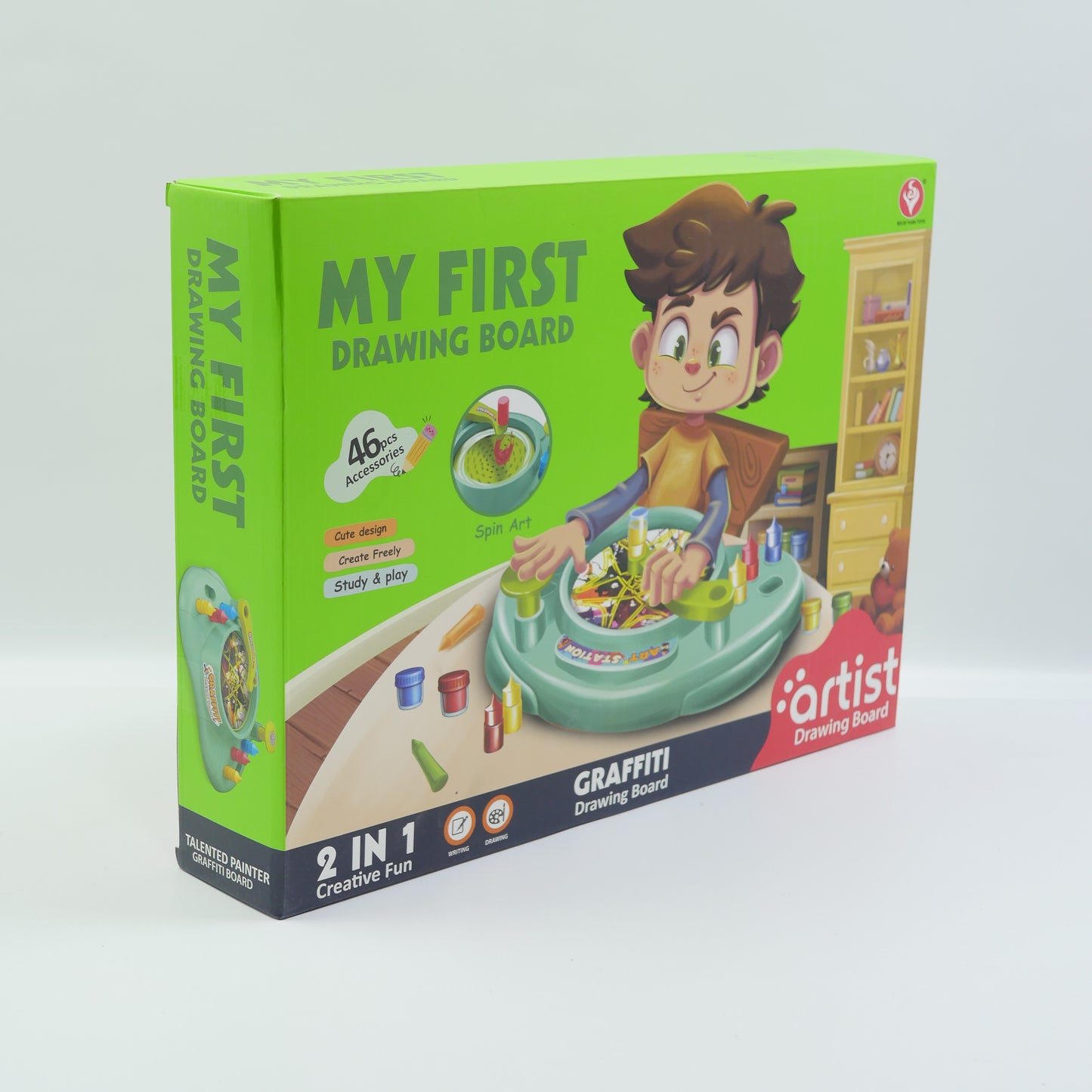 46 Piece 2-in-1 Educational Drawing Board Set for Kids