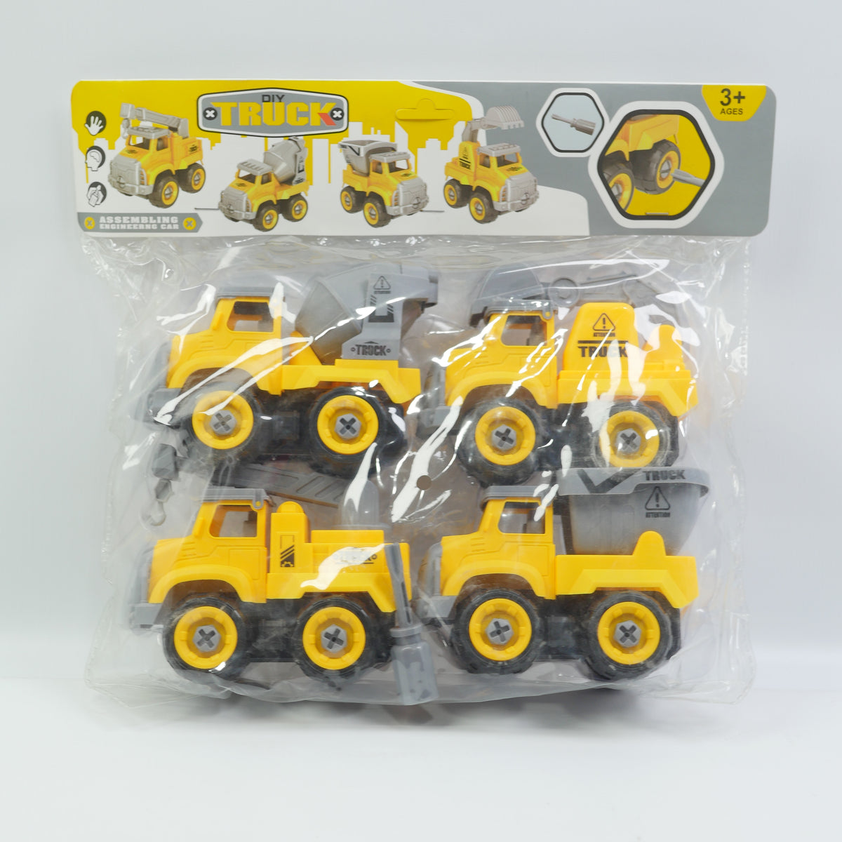 4 Piece DIY Construction Truck Set - Ages 3+