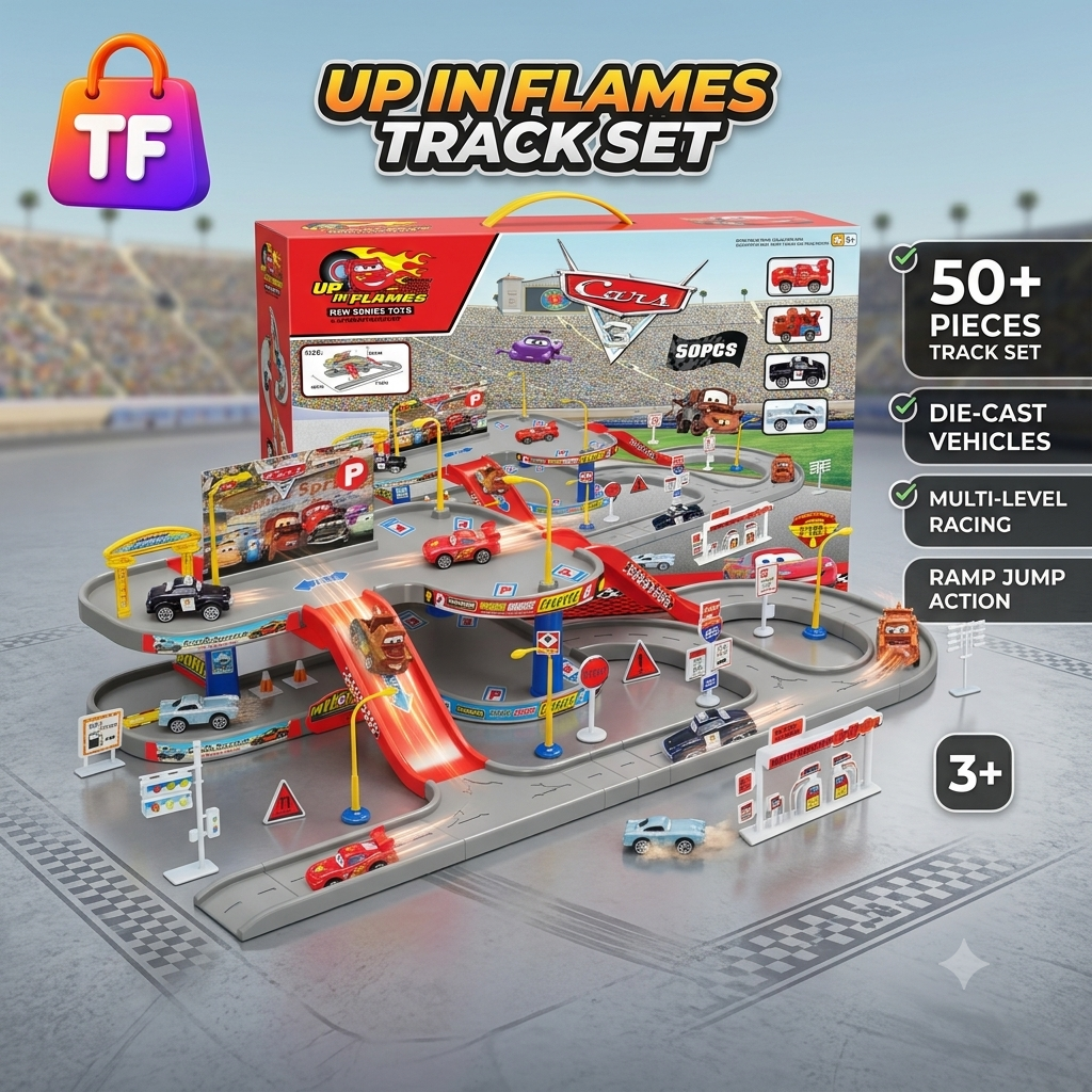 50 Piece Disney Cars Parking Track Set for Kids