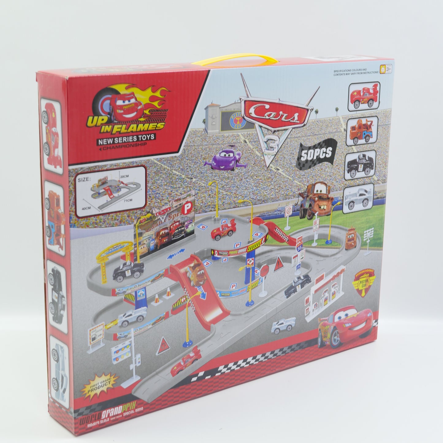 50 Piece Disney Cars Parking Track Set for Kids