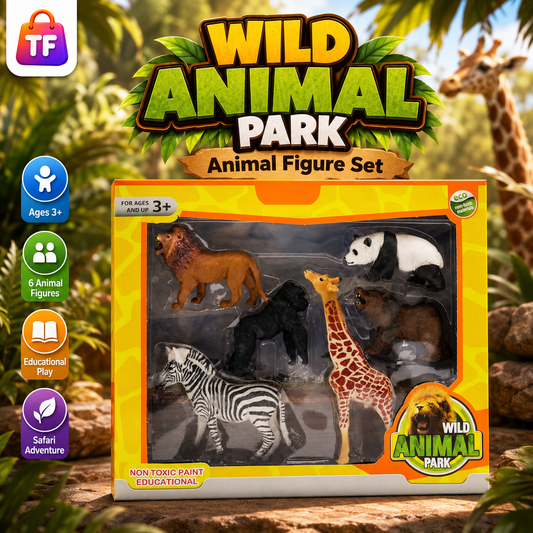 6 Piece Wild Animal Figure Set - Age 3+