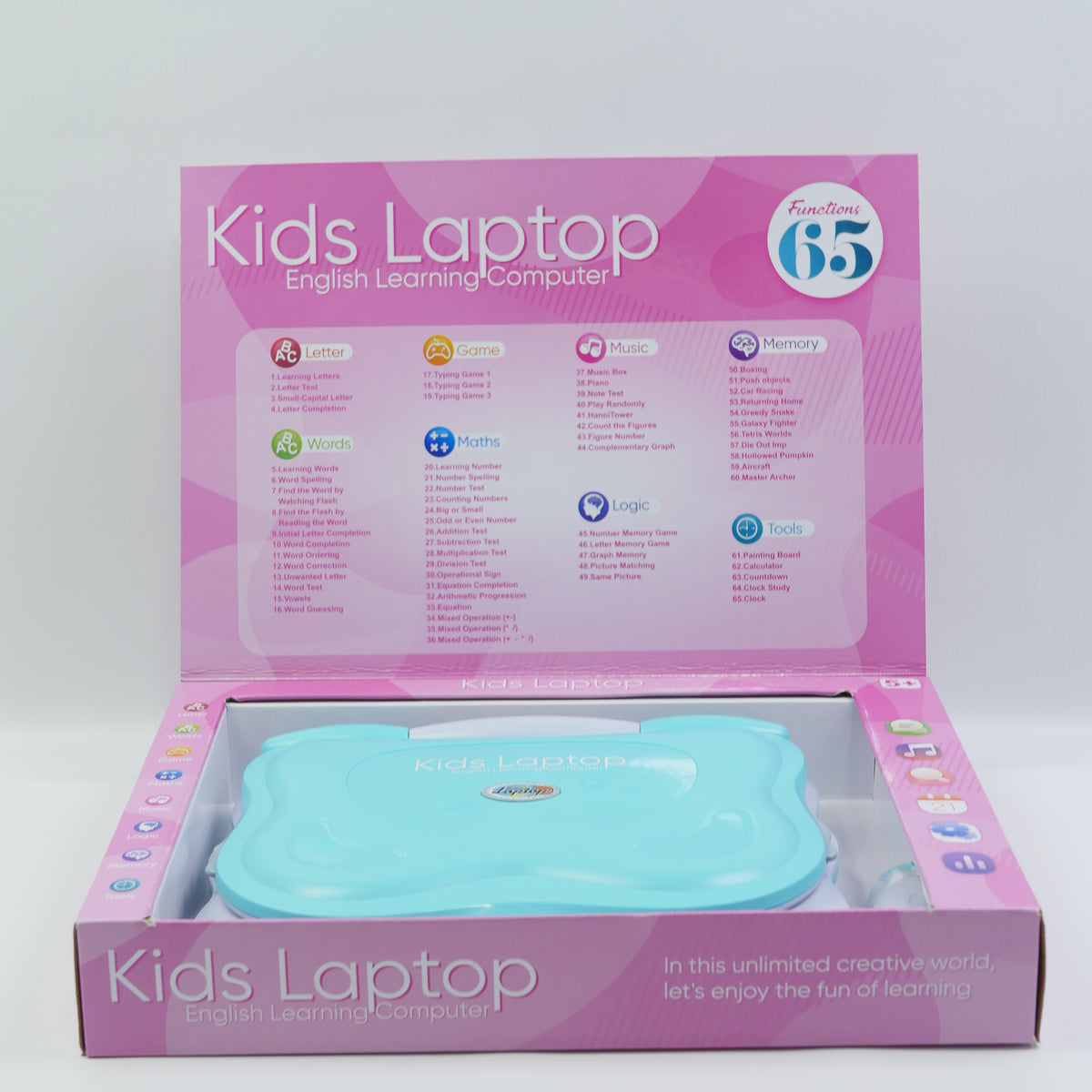 65-Function Musical Learning Laptop - Pink - for Kids