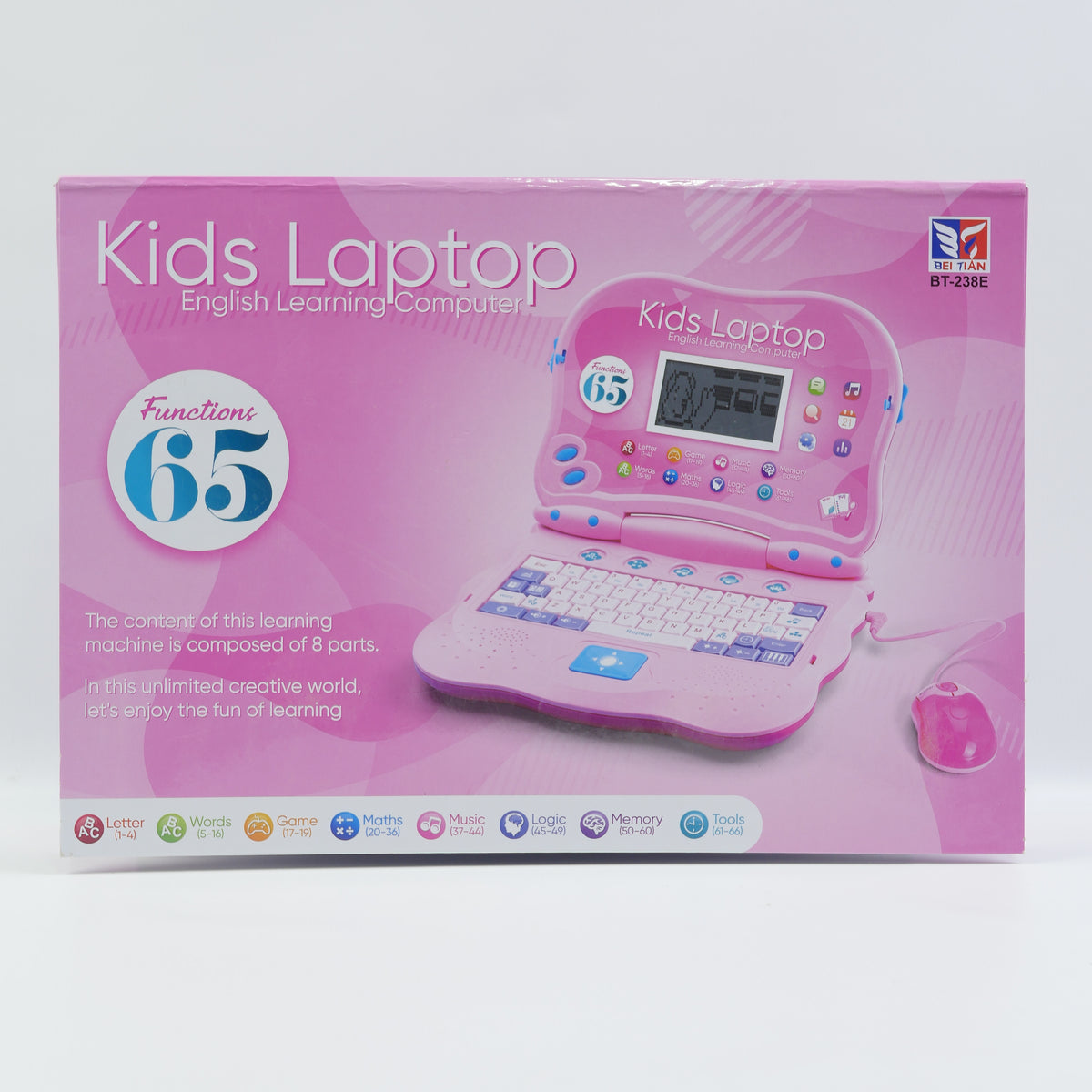 65-Function Musical Learning Laptop - Pink - for Kids