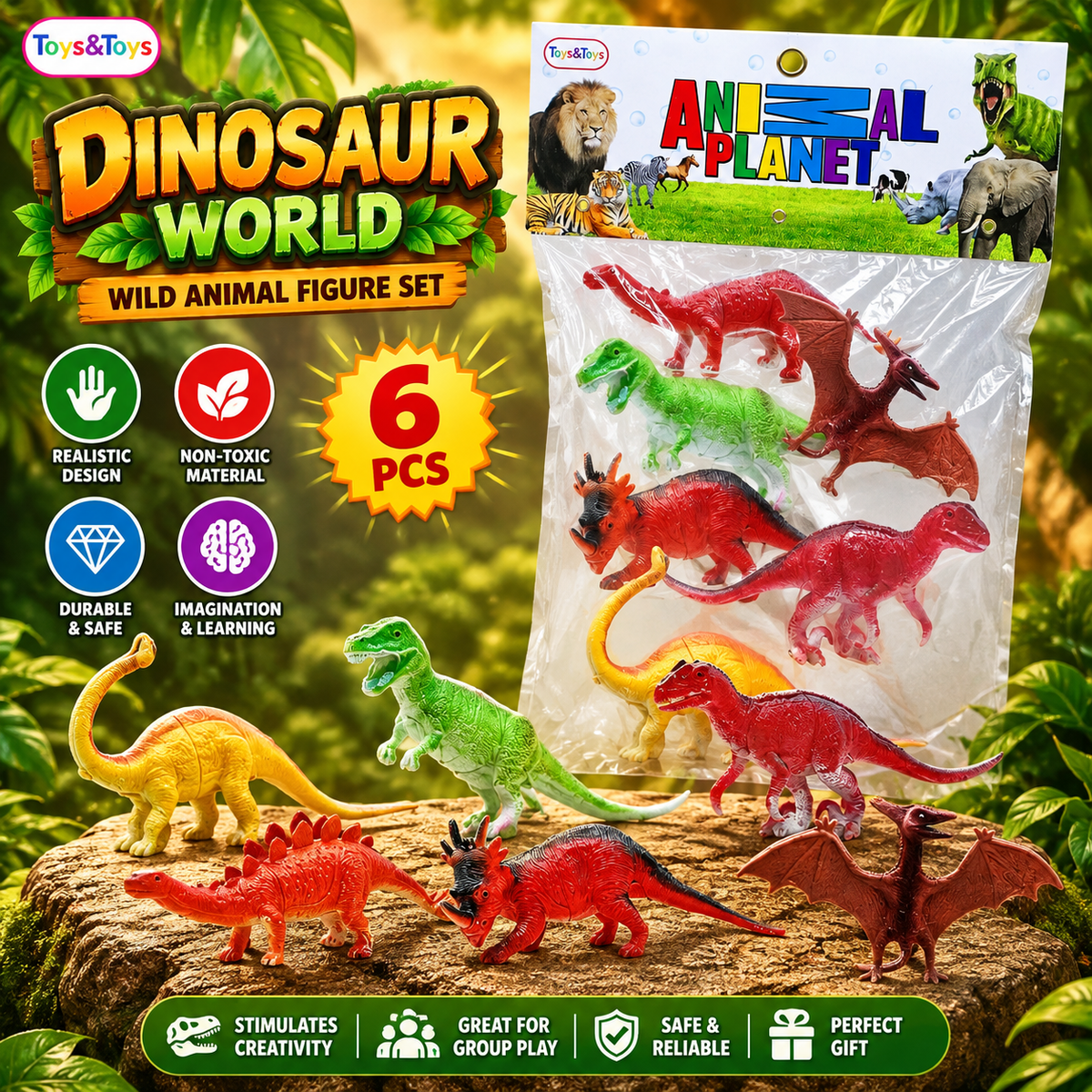 6 Piece Farm Animal Figure Set - 4 Inch | Toys & Toys