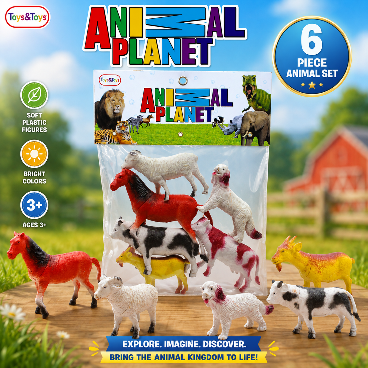 6 Piece Farm Animal Figure Set | Toys & Toys