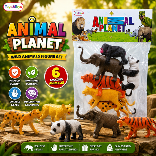 6 Piece Wild Animal Figure Set - 4 Inch | Toys & Toys