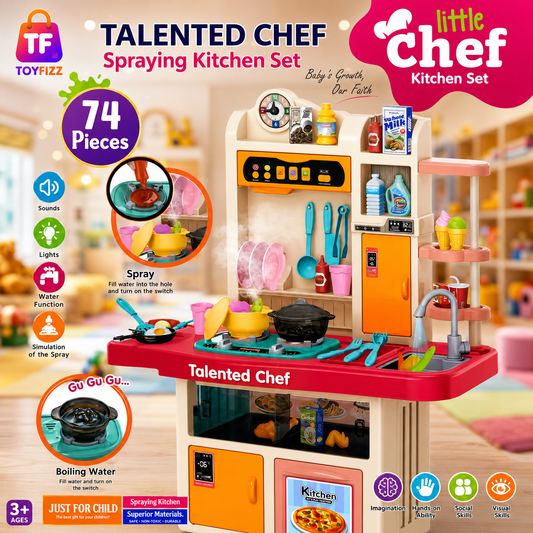 74 Piece Musical Spray Kitchen Play Set