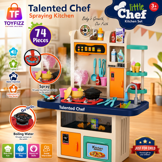 74 Piece Musical Spray Kitchen Play Set