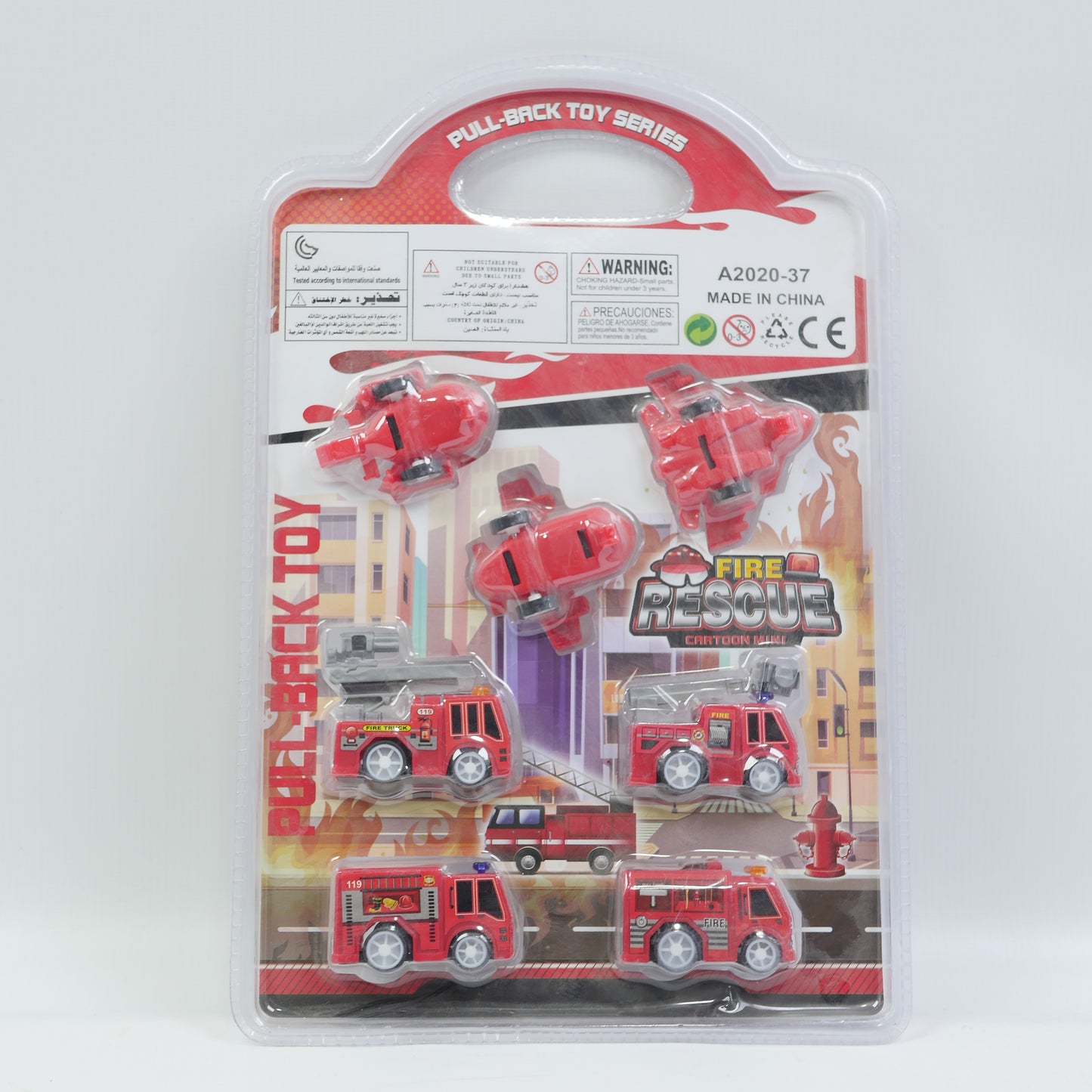 7 Piece Fire Rescue Vehicle Playset for Kids