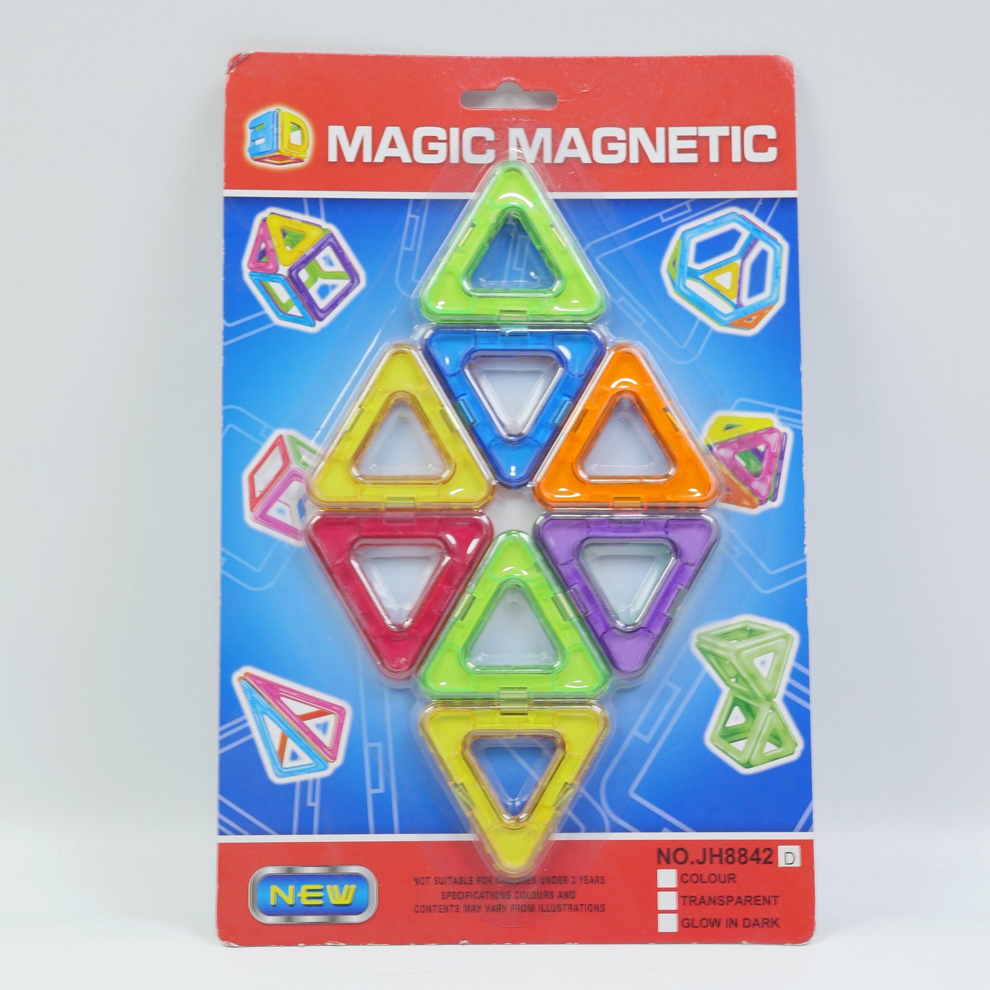 8 Piece Magnetic Geometric Building Blocks Set for Kids