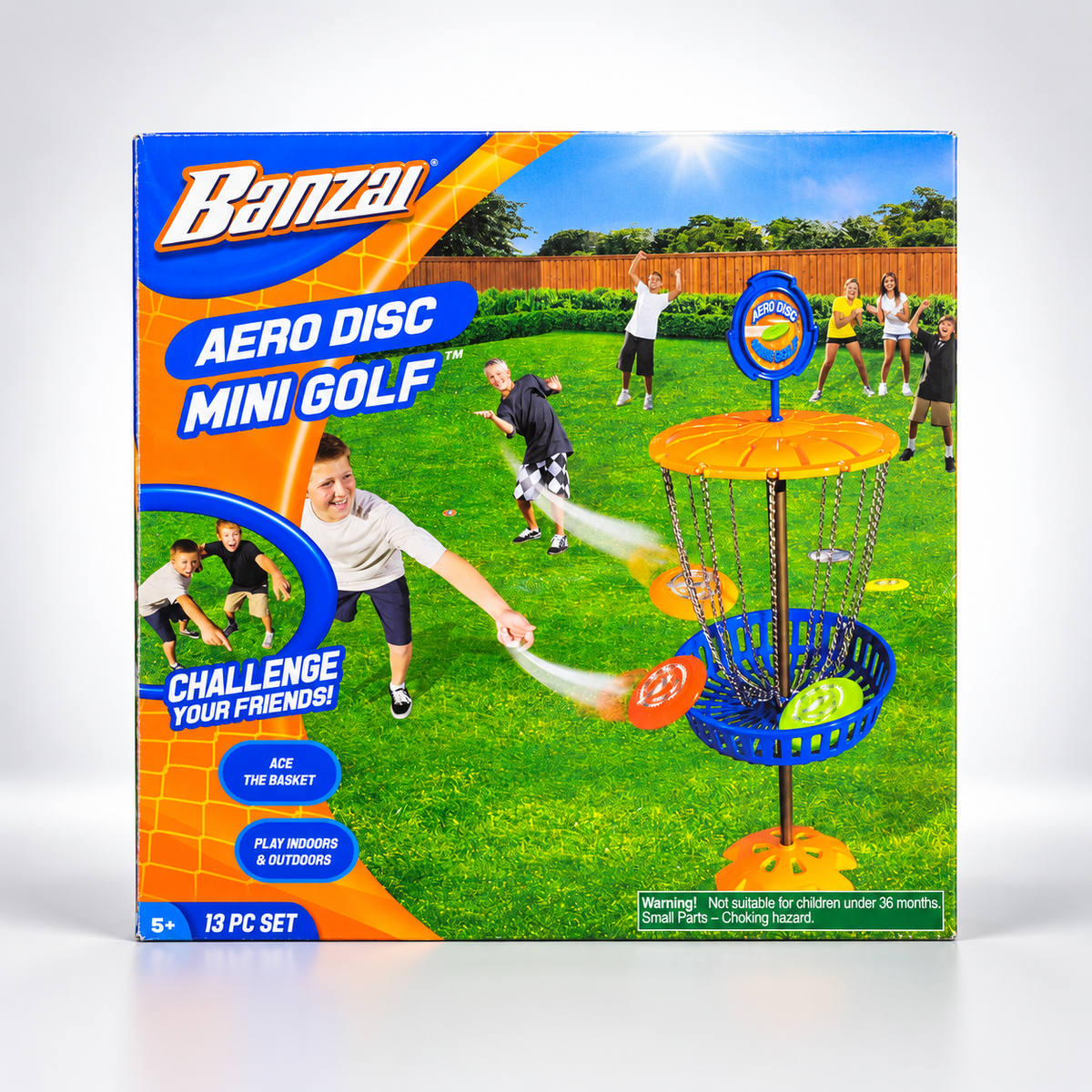 Banzai Aero Disc Mini Golf Game - 13 Piece Set - Ages 5+