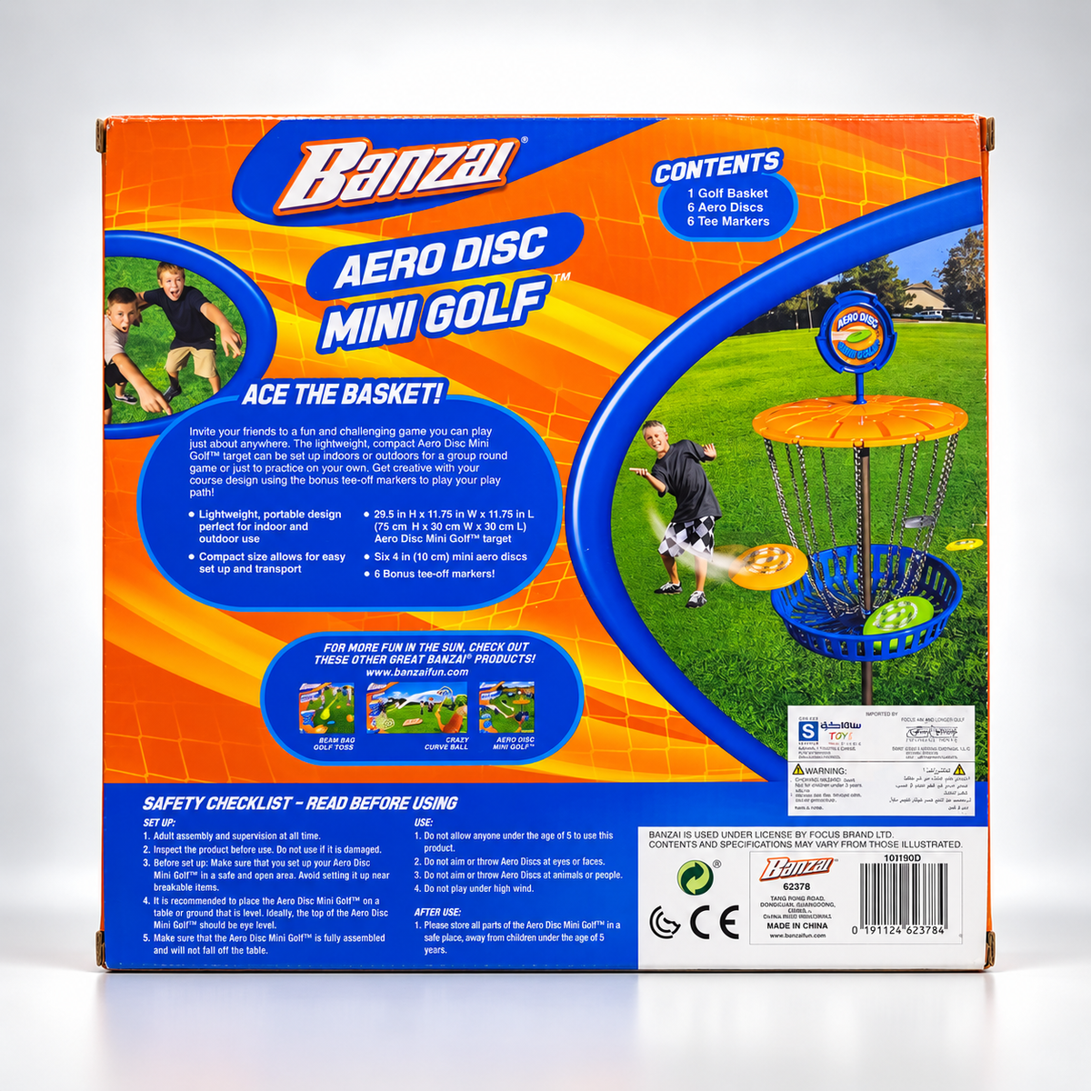 Banzai Aero Disc Mini Golf Game - 13 Piece Set - Ages 5+