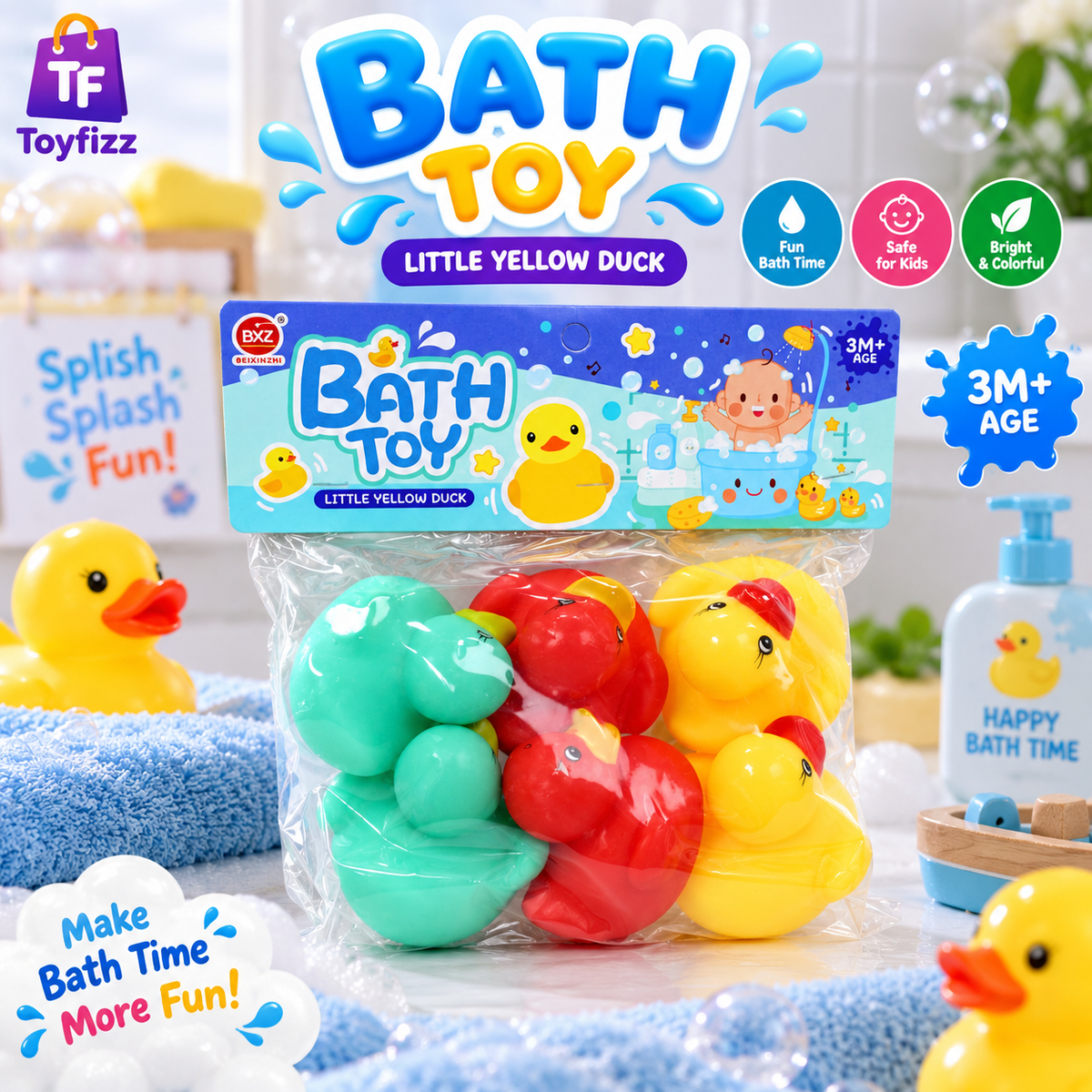 Bath Duck Toy Set - 3 Pieces - Ages 3M+