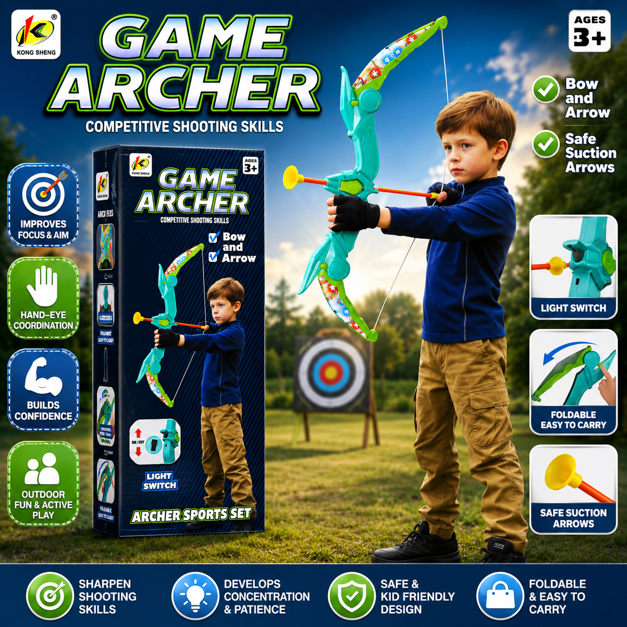 Bow and Arrow Target Set - Ages 3+
