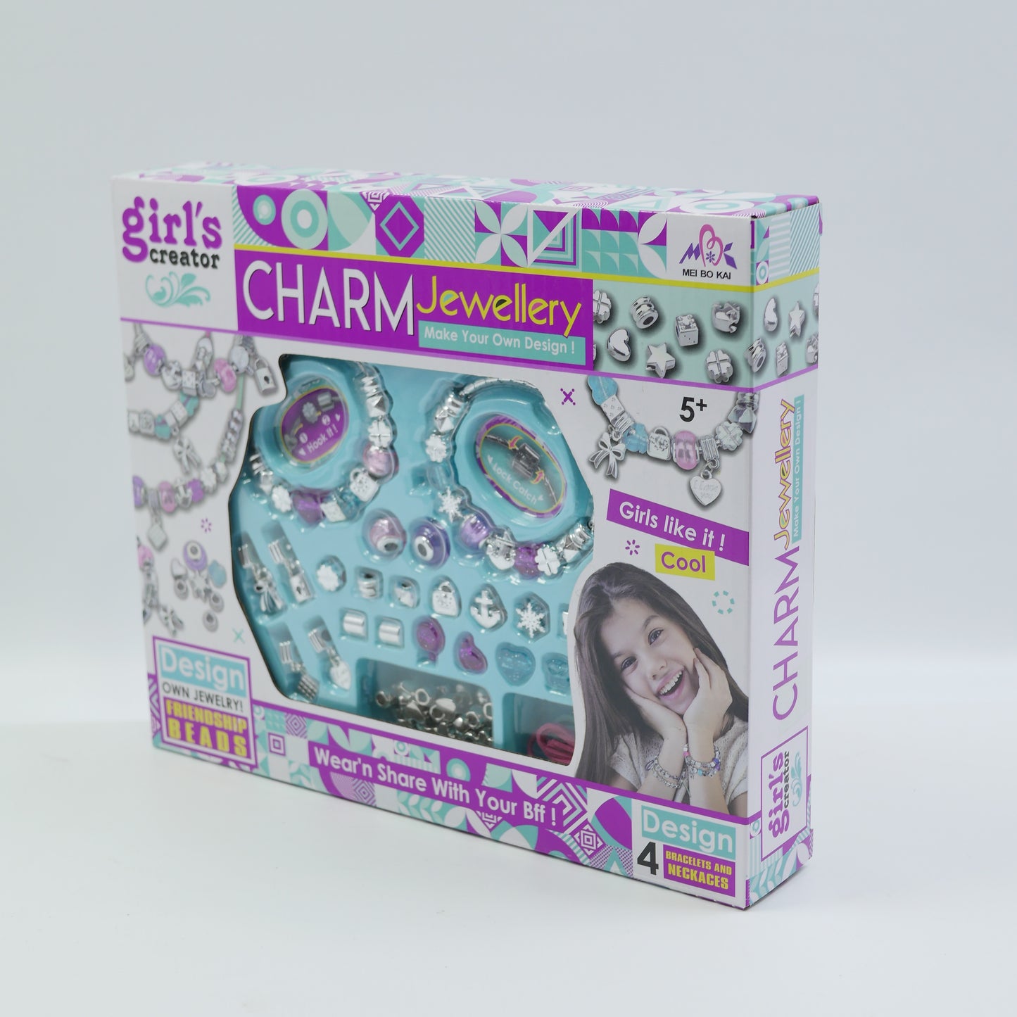Charm Bracelet Bead Jewelry Set for Kids
