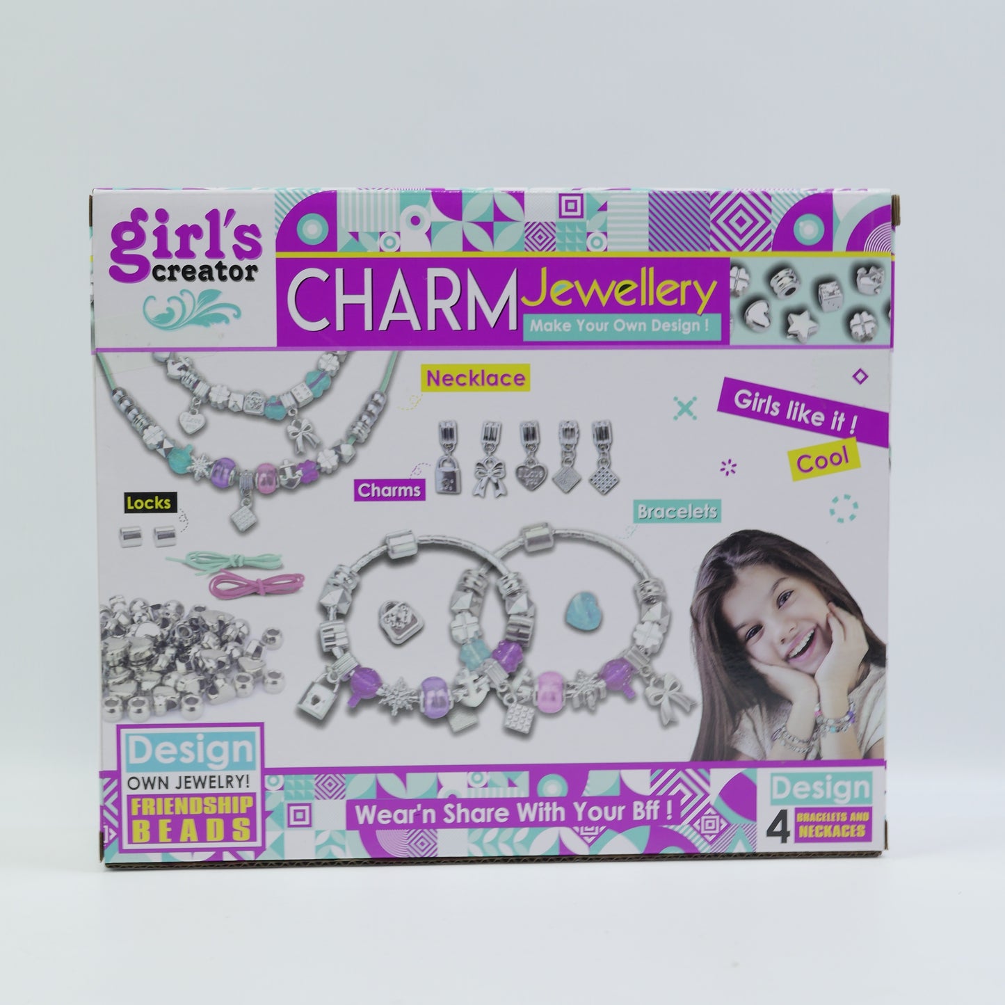 Charm Bracelet Bead Jewelry Set for Kids