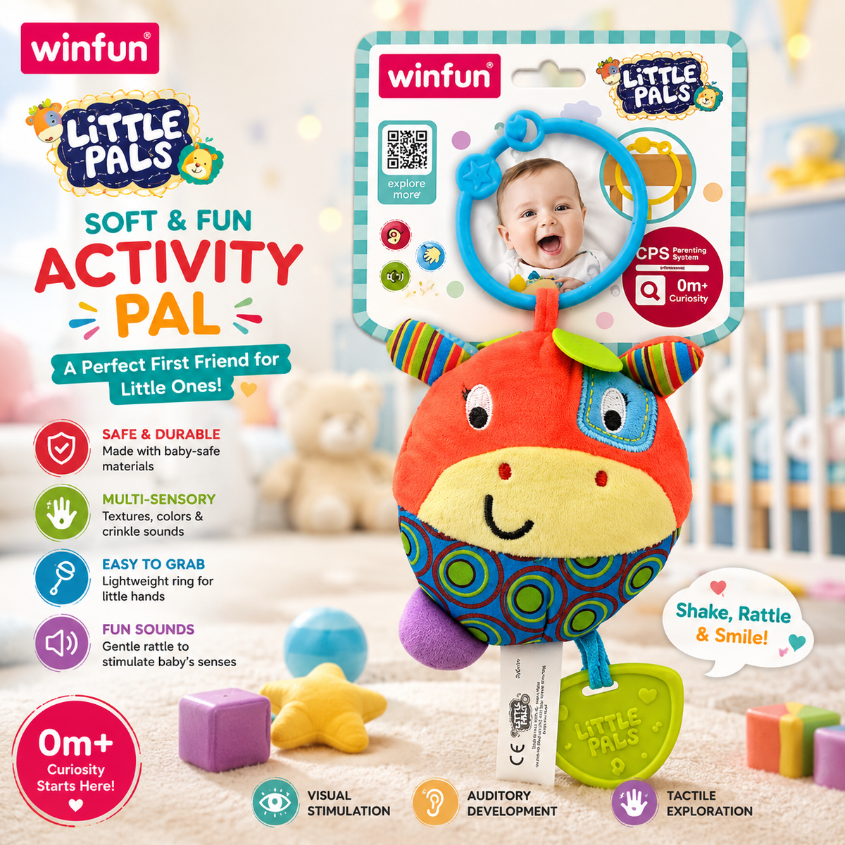 Winfun Patch The Giraffe Teether Rattle
