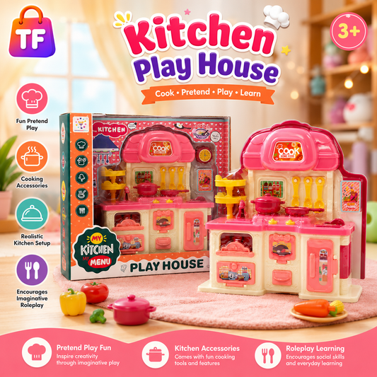Mini Pretend Play Kitchen Set - Red - Ages 3+