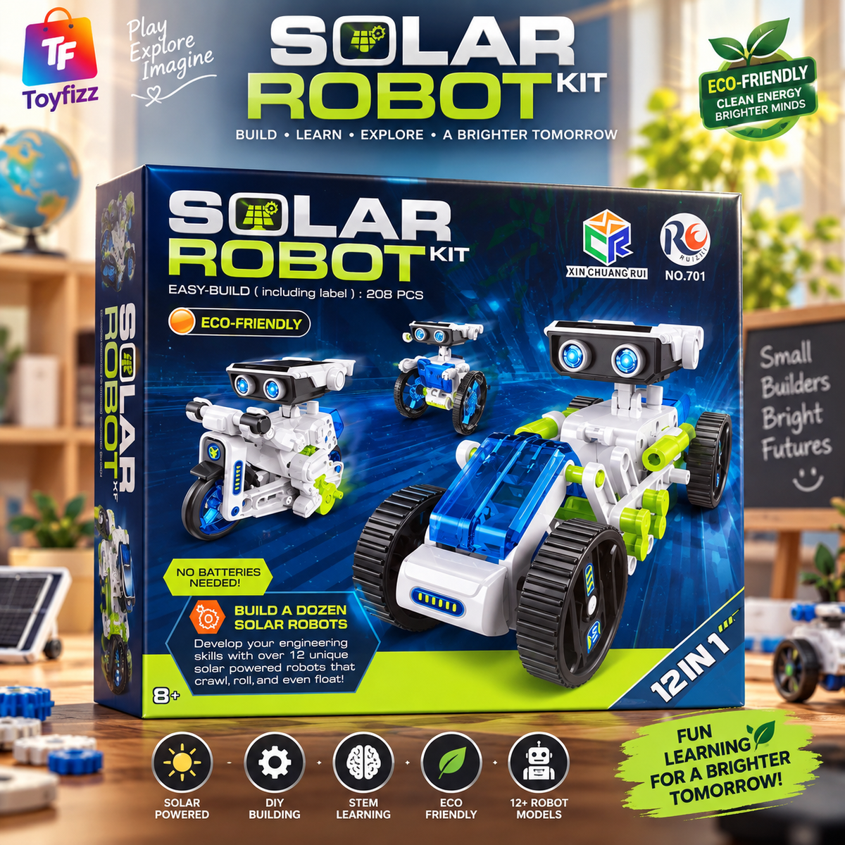 Solar Robot Building Kit 12-in-1 - Ages 8+