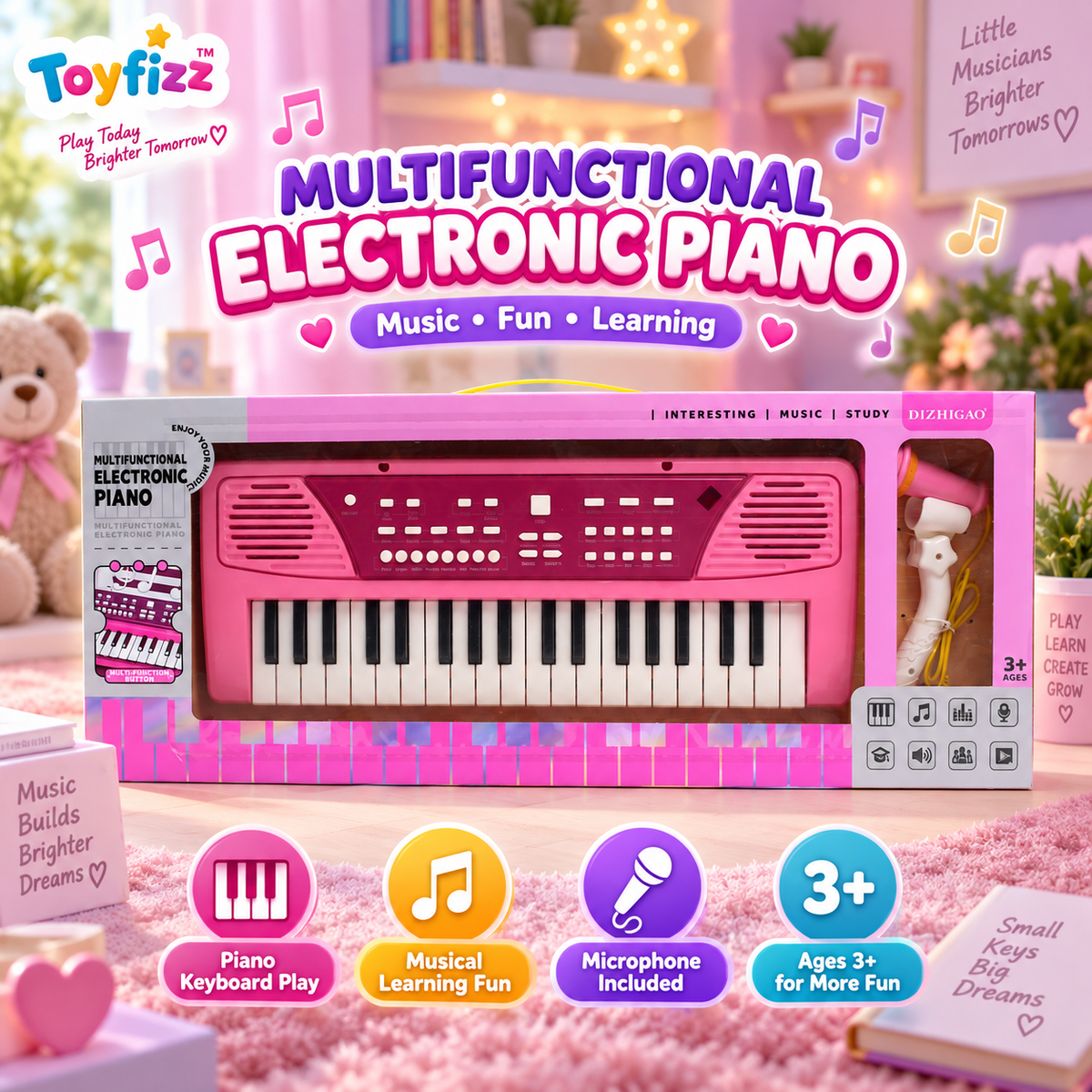 Multifunction Musical Electronic Piano - Ages 3+