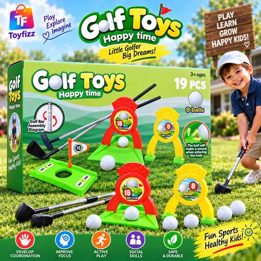 Kids Golf Play Set - 19 Pieces - Ages 3+