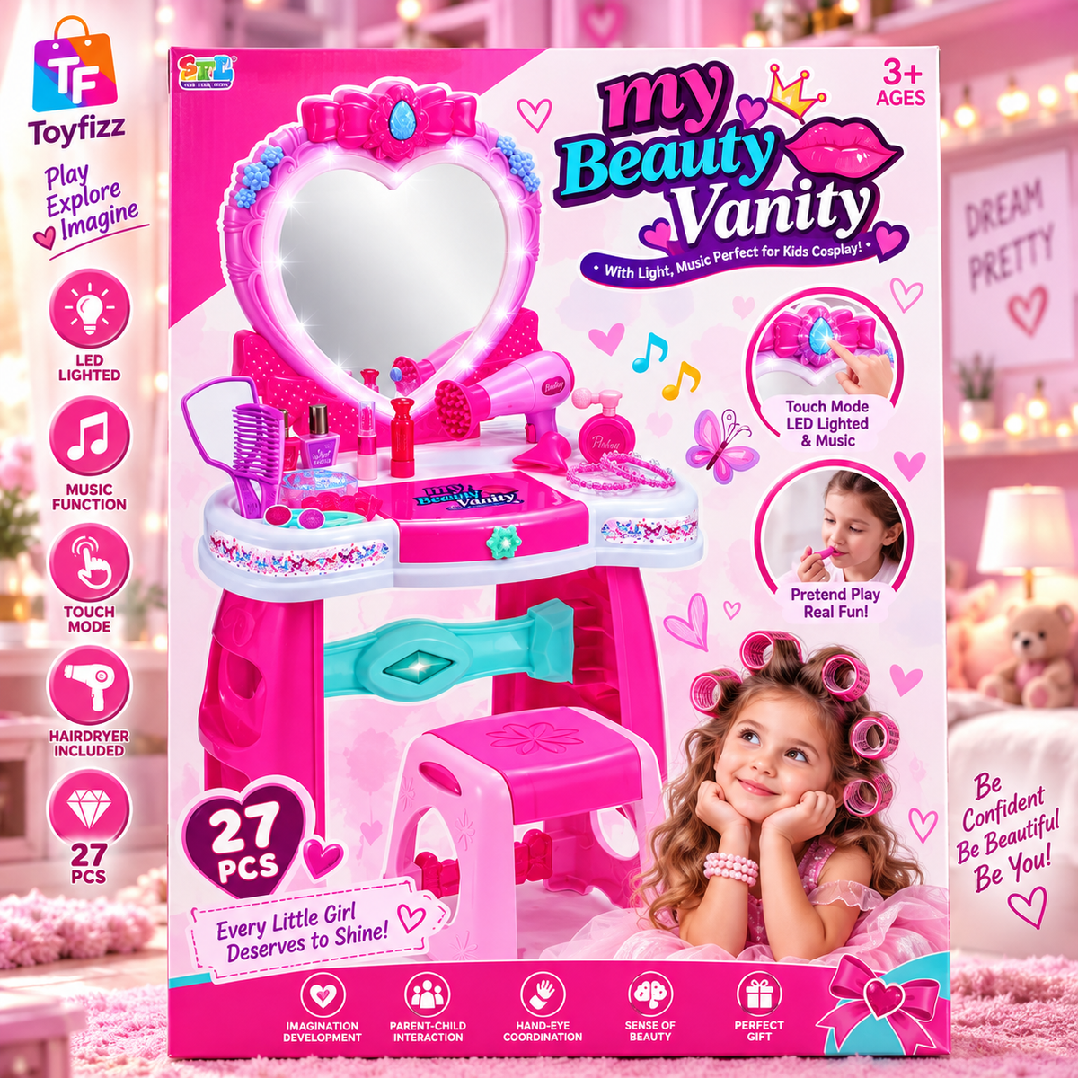 Musical Beauty Vanity Dressing Table Set - Ages 3+