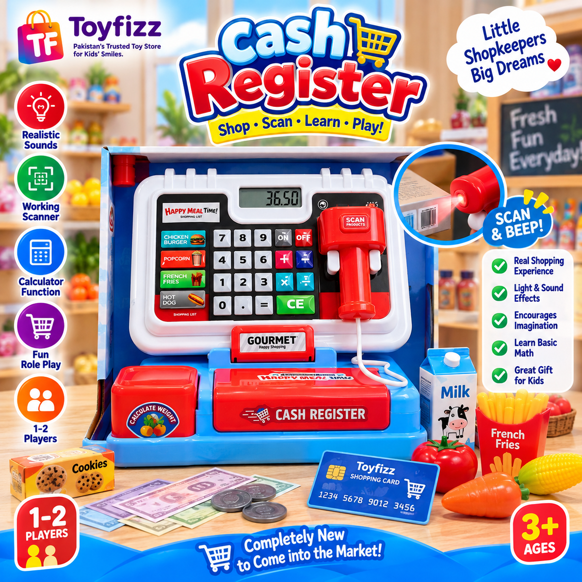 Musical Pretend Play Cash Register Set