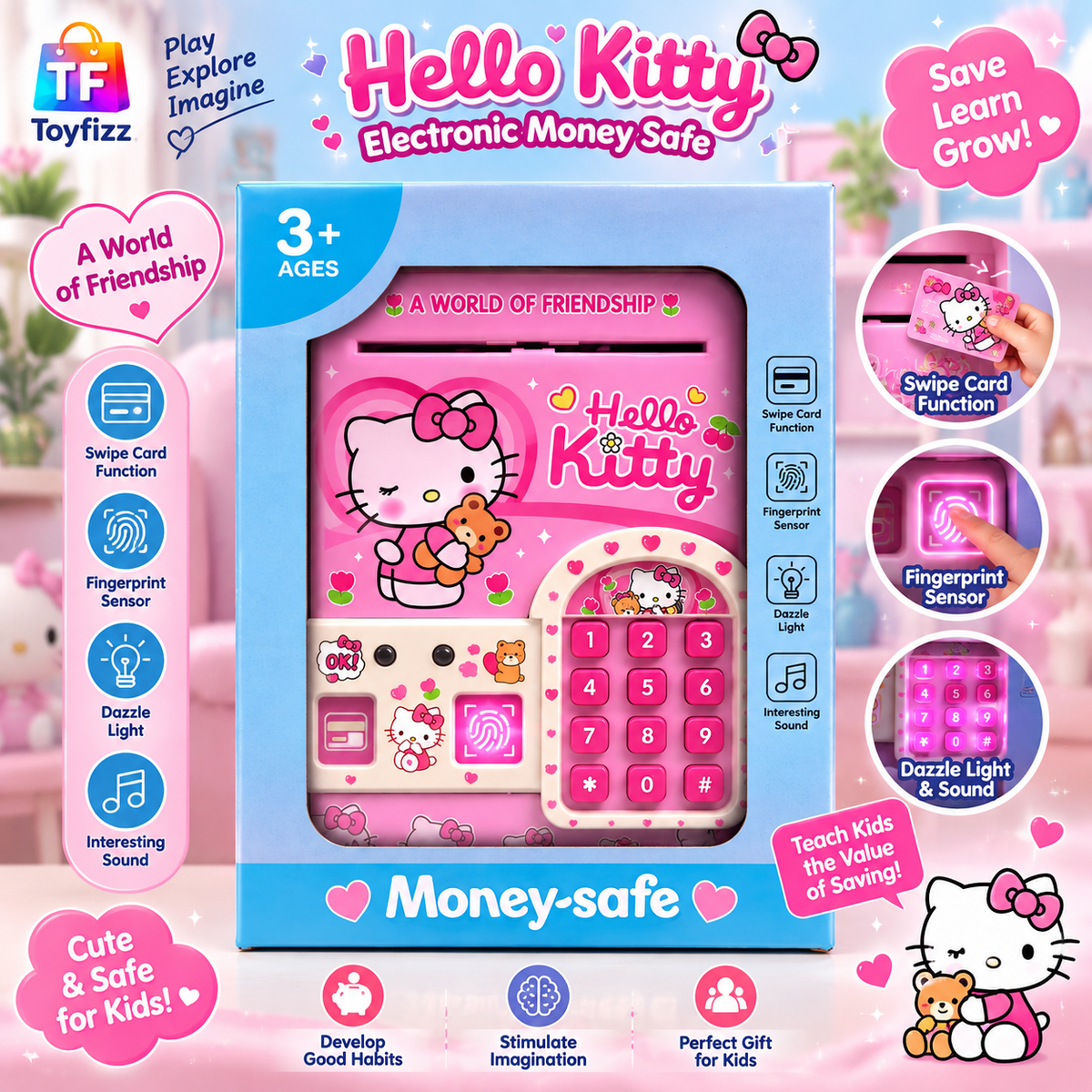 Hello Kitty Musical Electronic Money Safe - Ages 3+