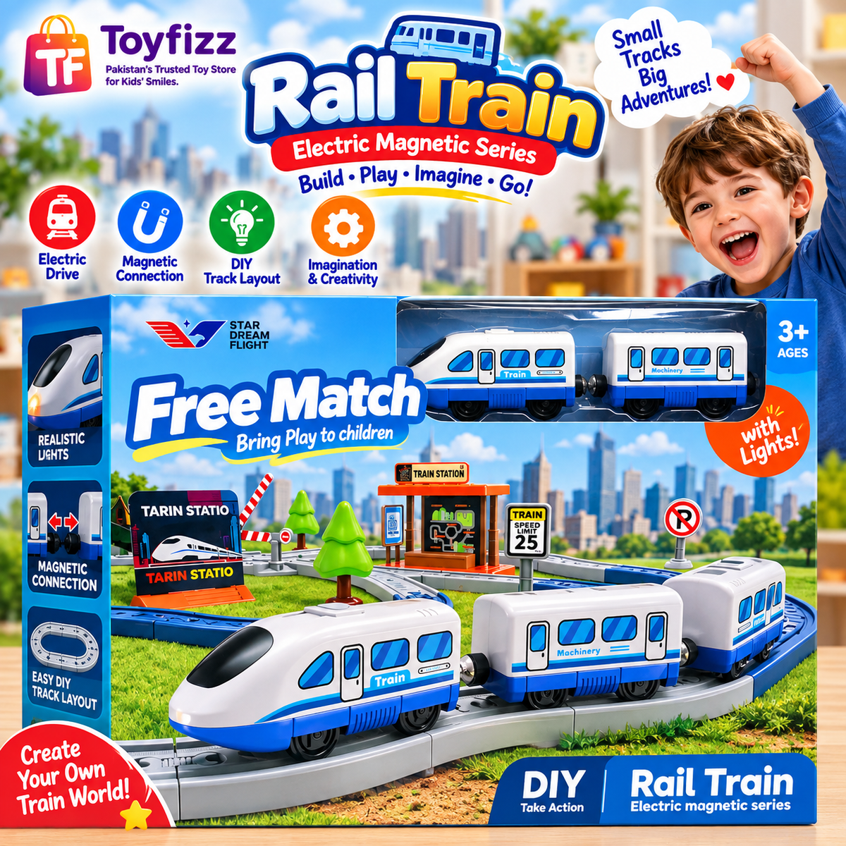 DIY Musical Rail Train Track Set - Ages 3+