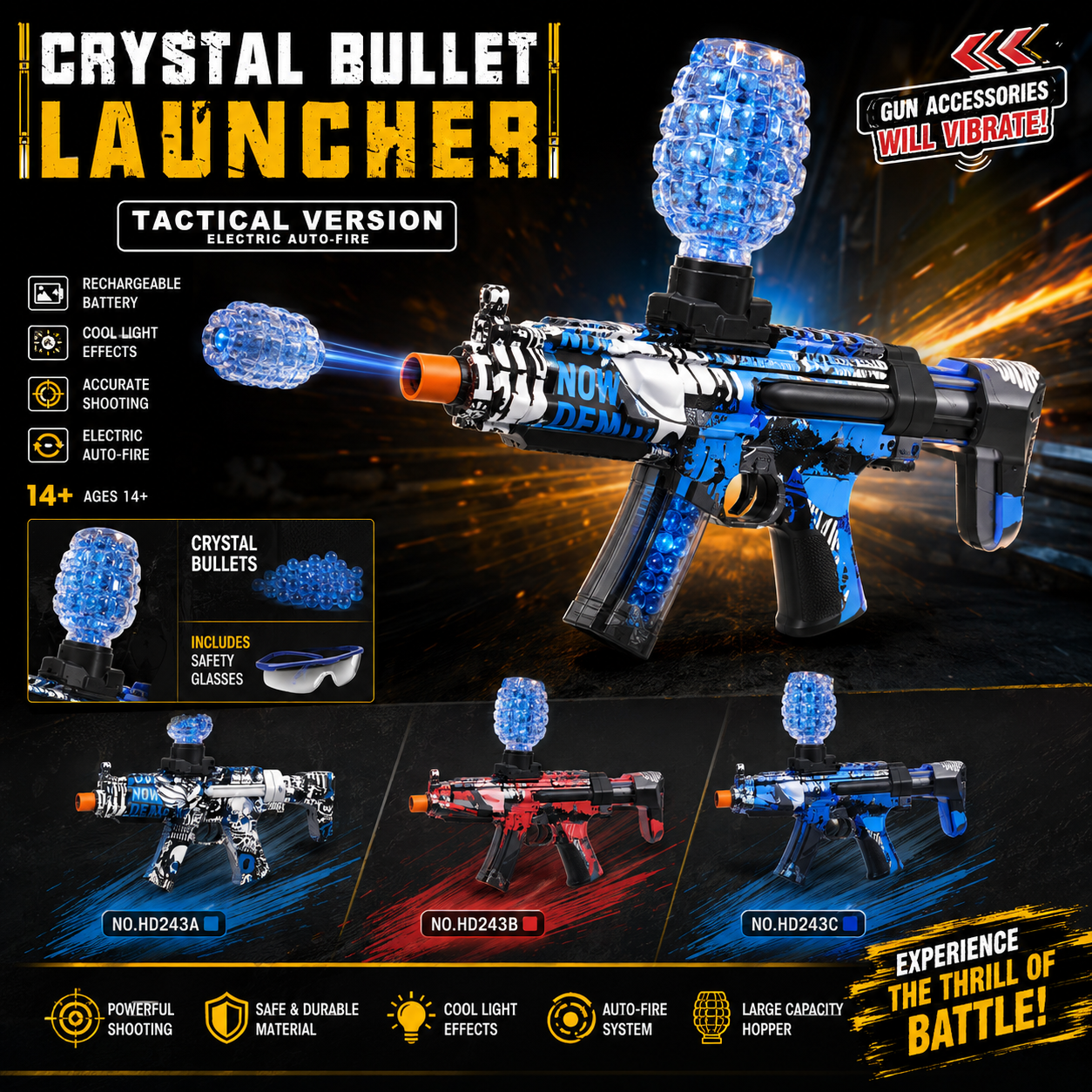 Crystal Gel Ball Blaster with USB Charging - Ages 14+